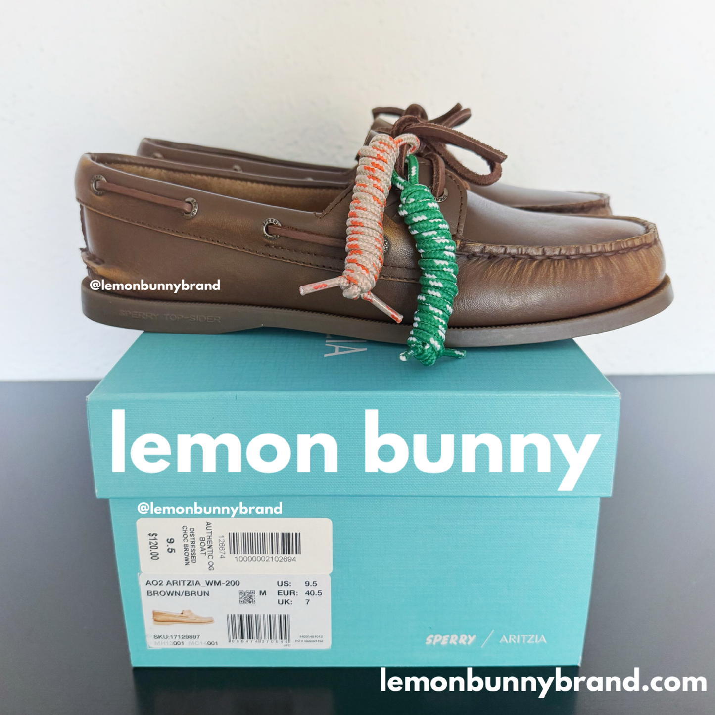 Sperry x Aritzia Authentic Original Boat Shoe in Distressed Choco Brown, Size 9.5