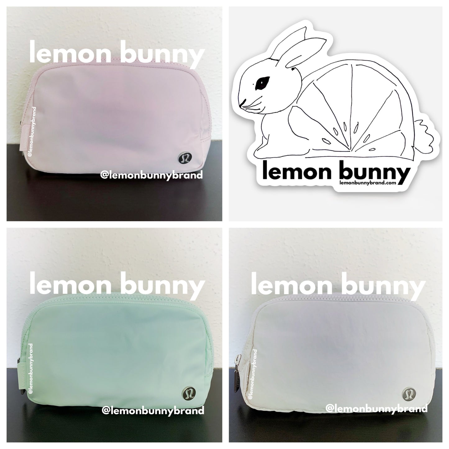 *lemon bunny Curated Bundle: 3 lululemon Everywhere Belt Bags in Ombré Pink Green White Opal