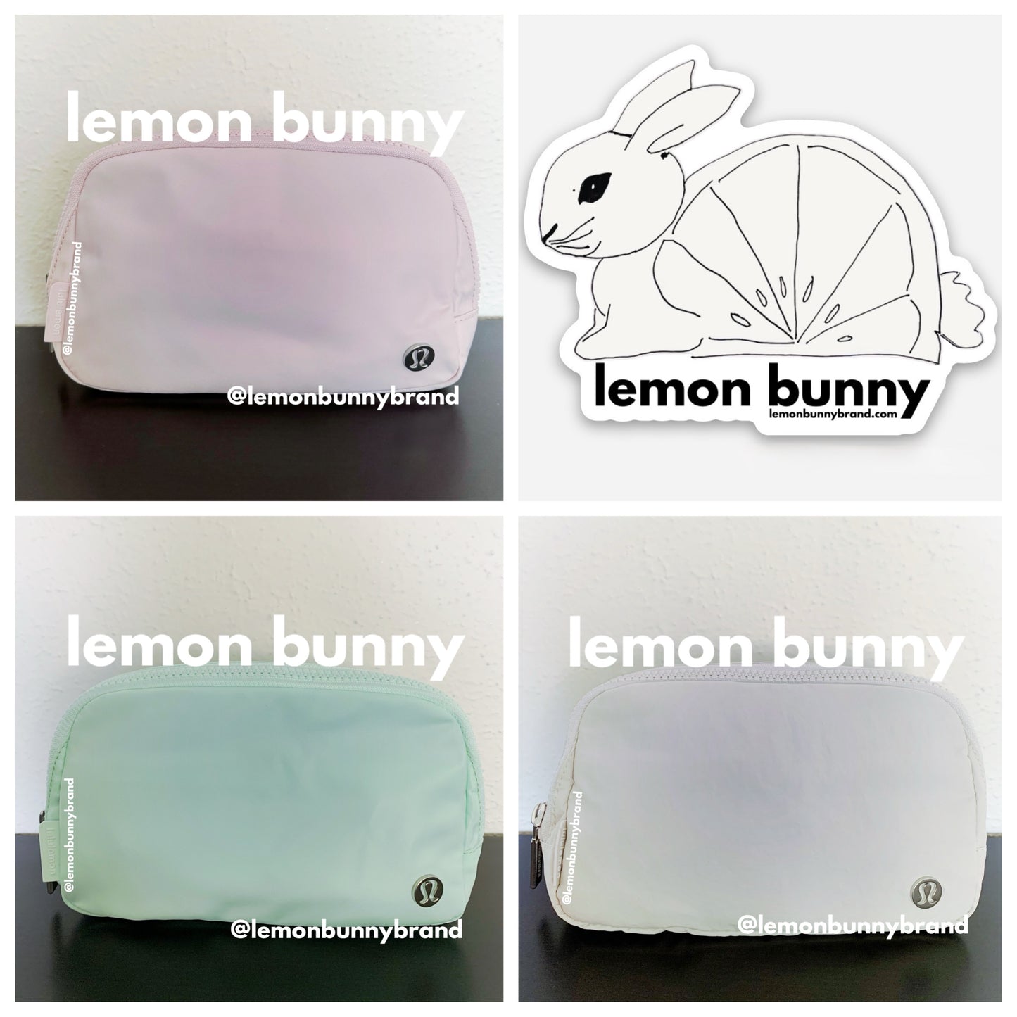 *lemon bunny Curated Bundle: 3 lululemon Everywhere Belt Bags in Ombré Pink Green White Opal
