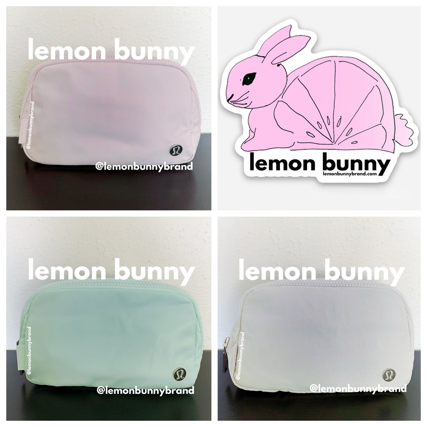 *lemon bunny Curated Bundle: 3 lululemon Everywhere Belt Bags in Ombré Pink Green White Opal