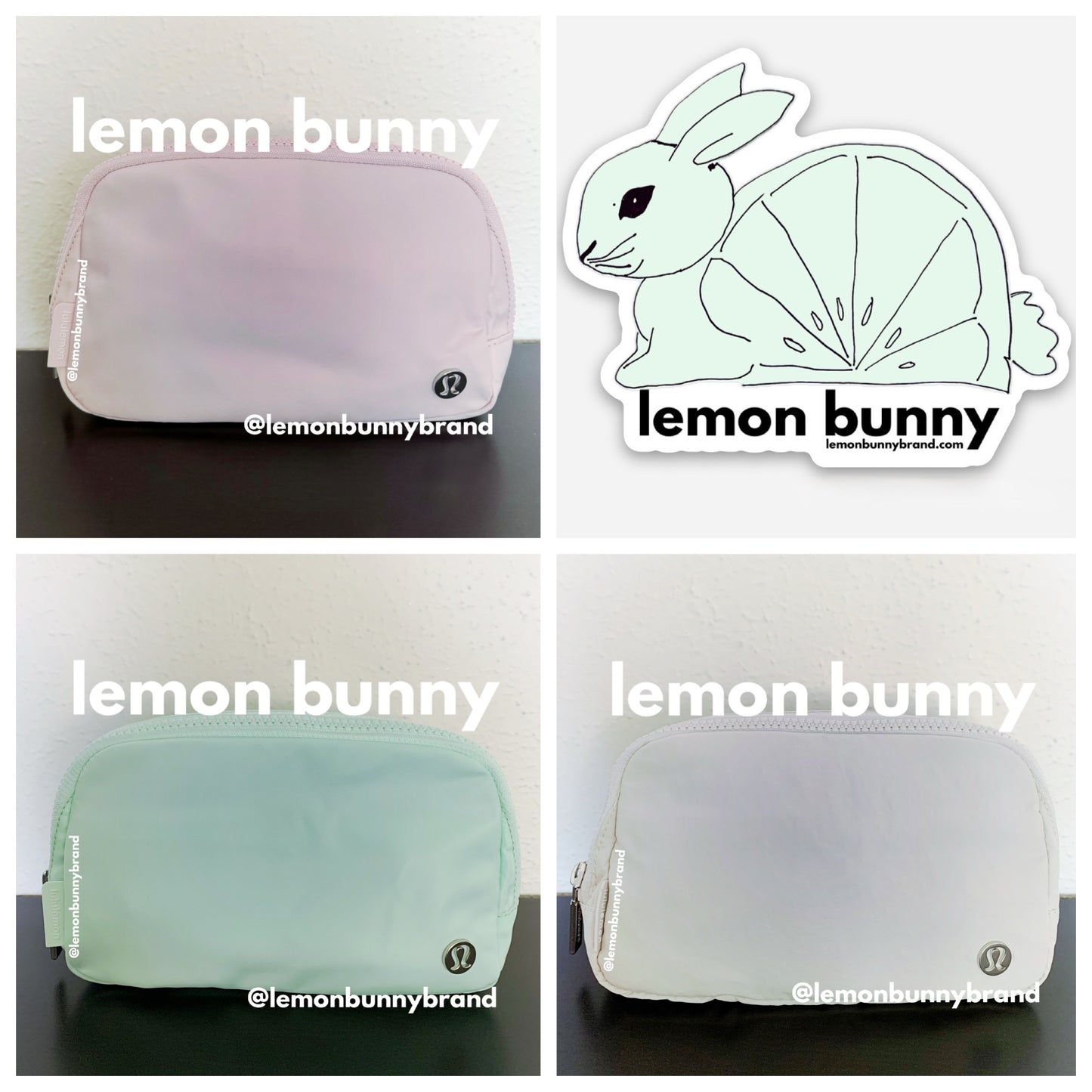 *lemon bunny Curated Bundle: 3 lululemon Everywhere Belt Bags in Ombré Pink Green White Opal