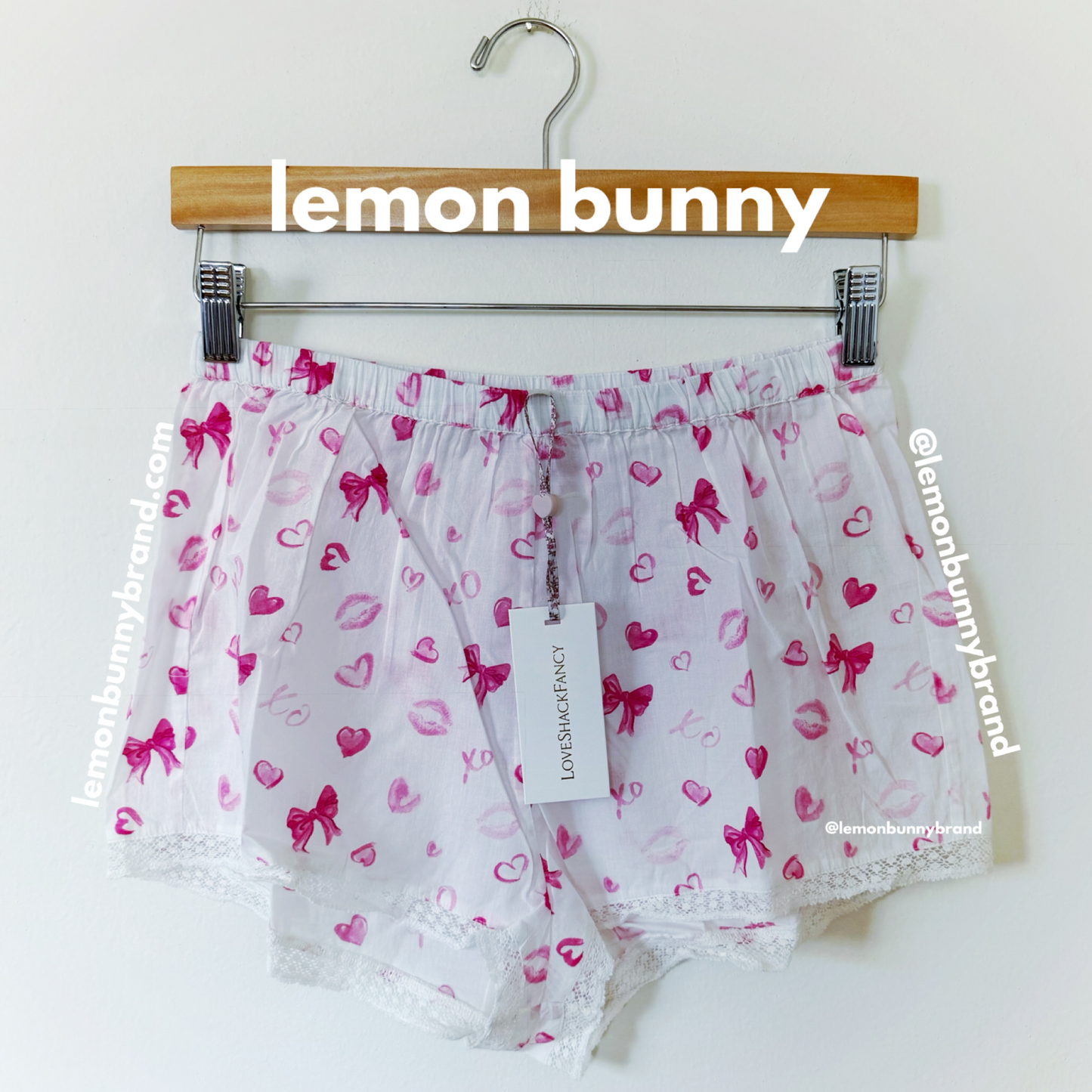 LoveShackFancy Valentine's Day Sprouse Cotton PJ Set in Rosey Dream, Size S