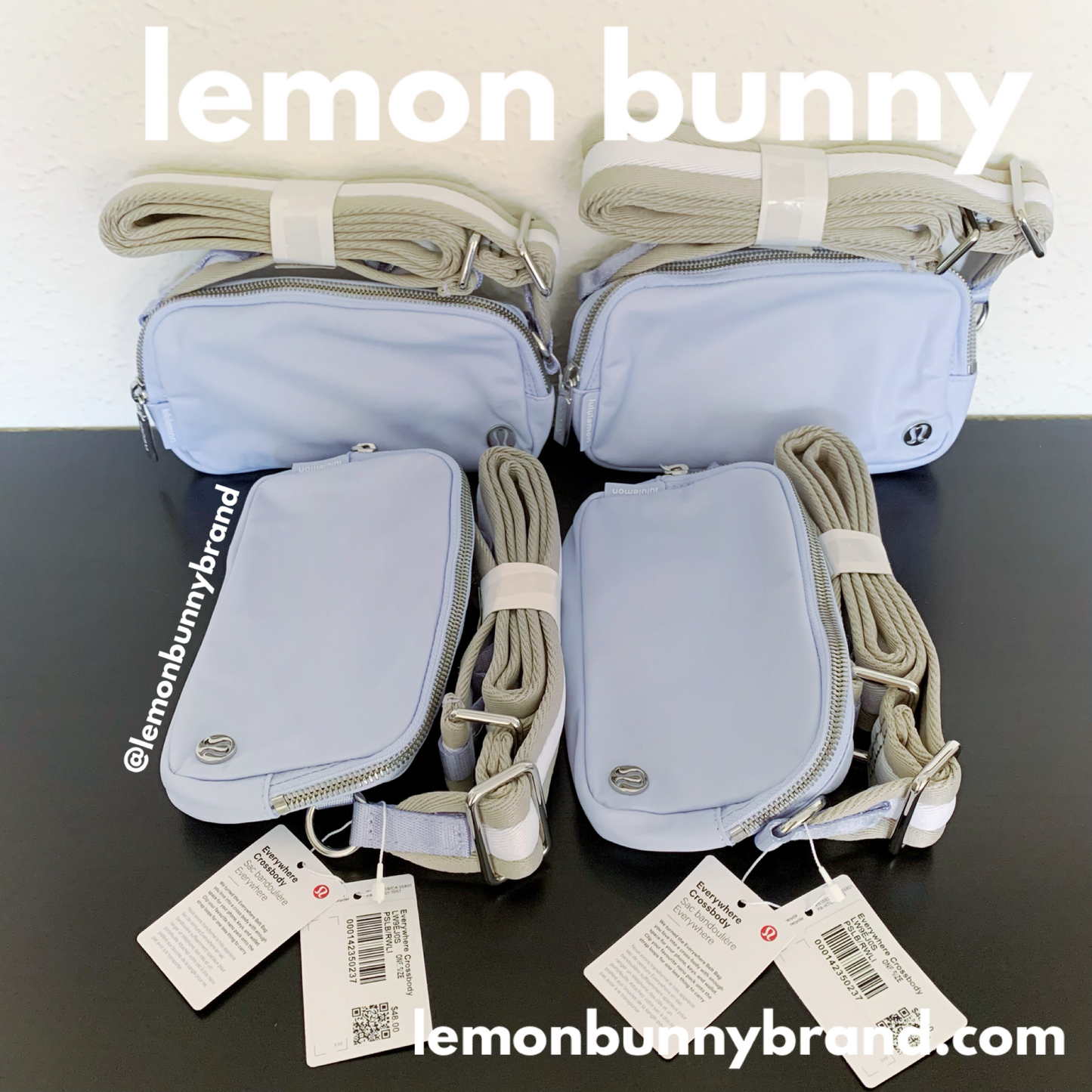 *lemon bunny Curated Bundle: 8 lululemon Everywhere Crossbody Bags in Pastel Blue/Raw Linen