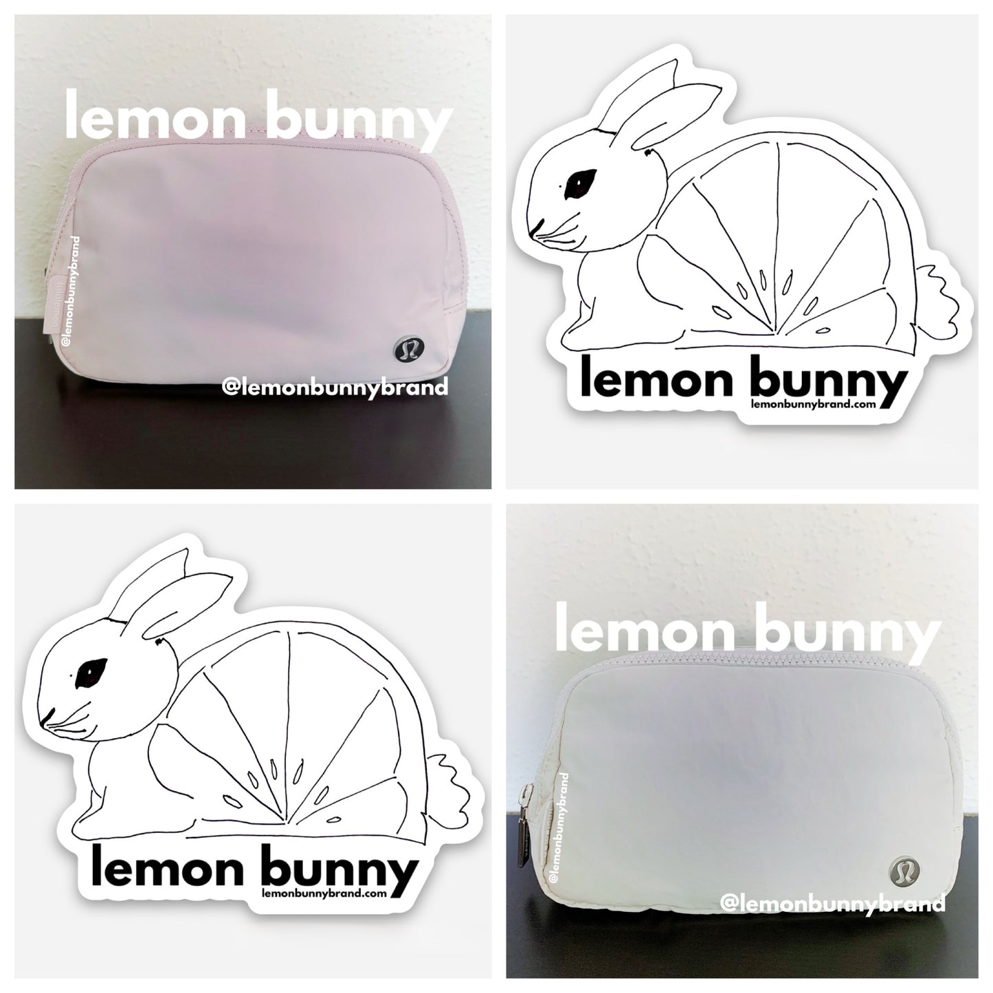 *lemon bunny Curated Bundle: 2 lululemon Everywhere Belt Bags in Flush Pink & White Opal
