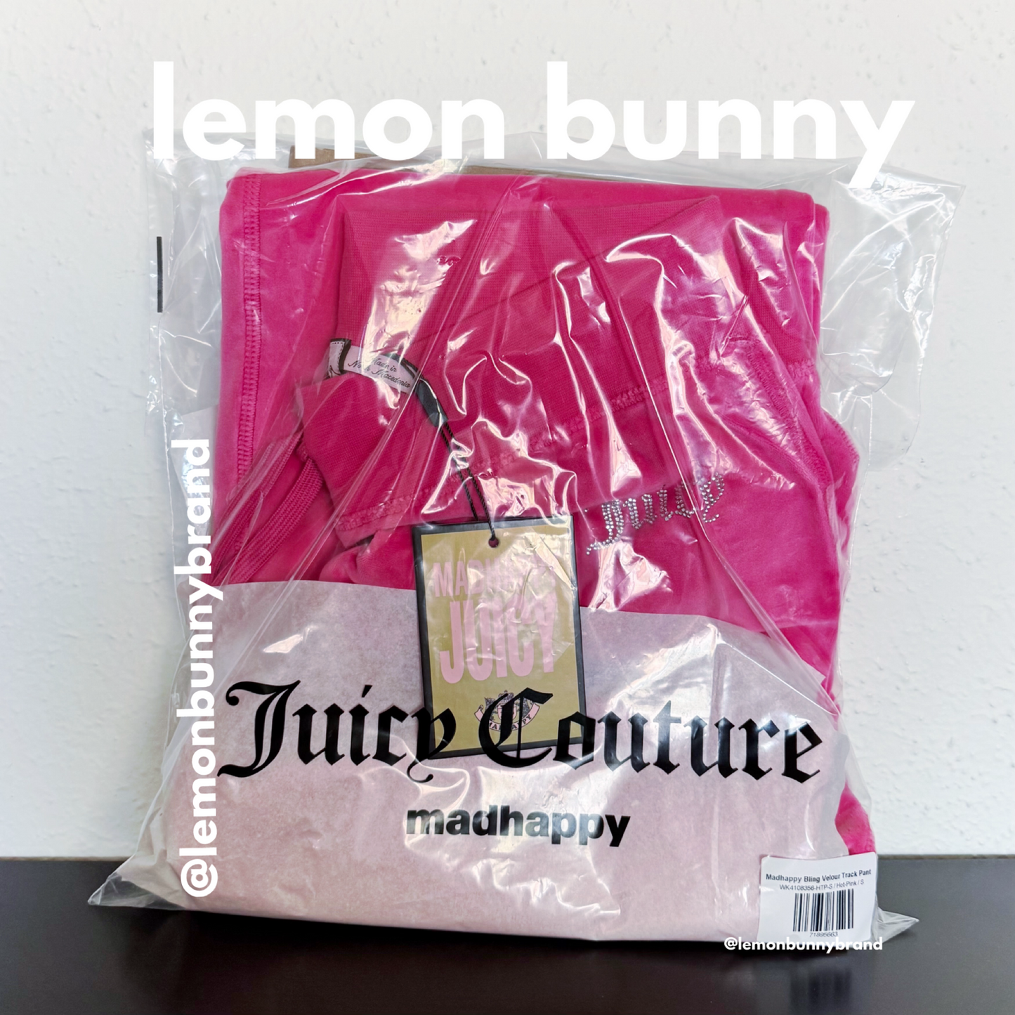 *lemon bunny Curated Bundle: Madhappy x Juicy Couture Hot Pink Hoodie & Track Pant Duo, Size S