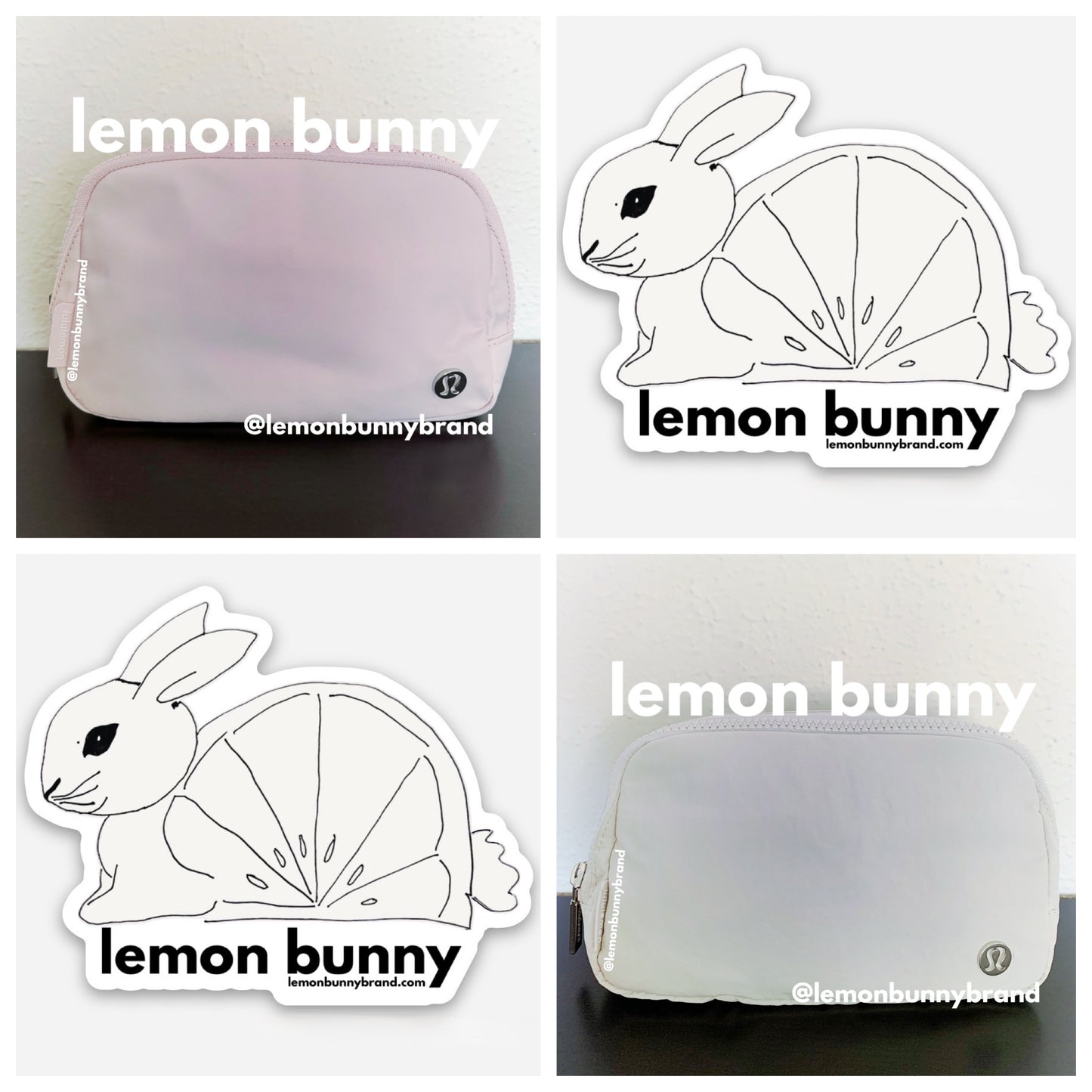 *lemon bunny Curated Bundle: 2 lululemon Everywhere Belt Bags in Flush Pink & White Opal