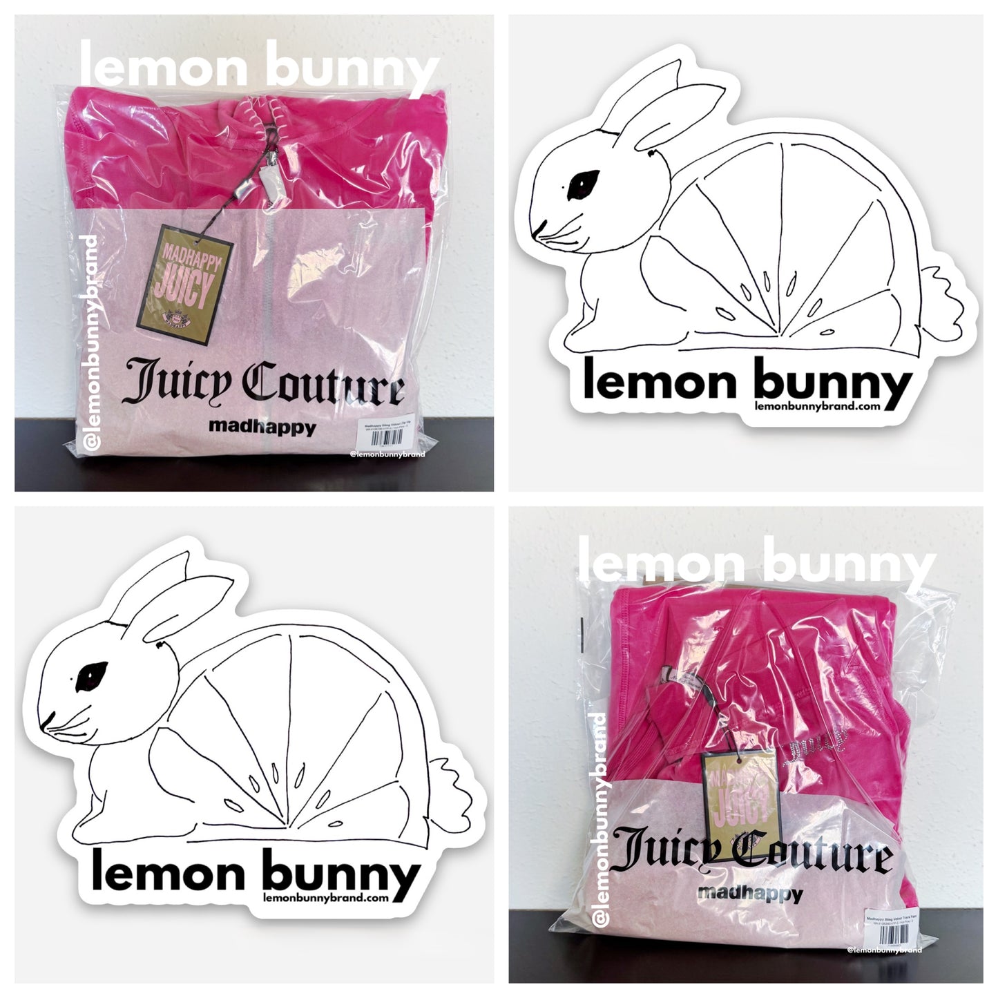*lemon bunny Curated Bundle: Madhappy x Juicy Couture Hot Pink Hoodie & Track Pant Duo, Size S