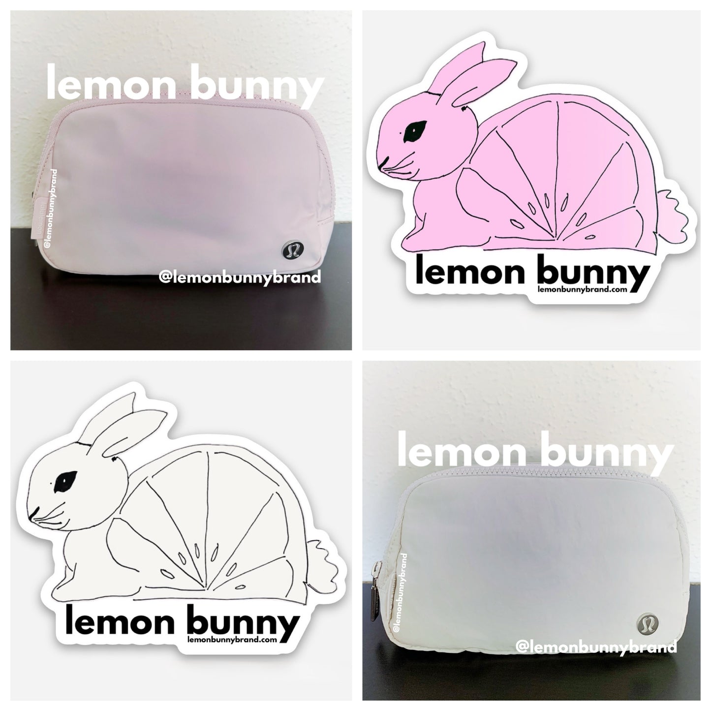 *lemon bunny Curated Bundle: 2 lululemon Everywhere Belt Bags in Flush Pink & White Opal