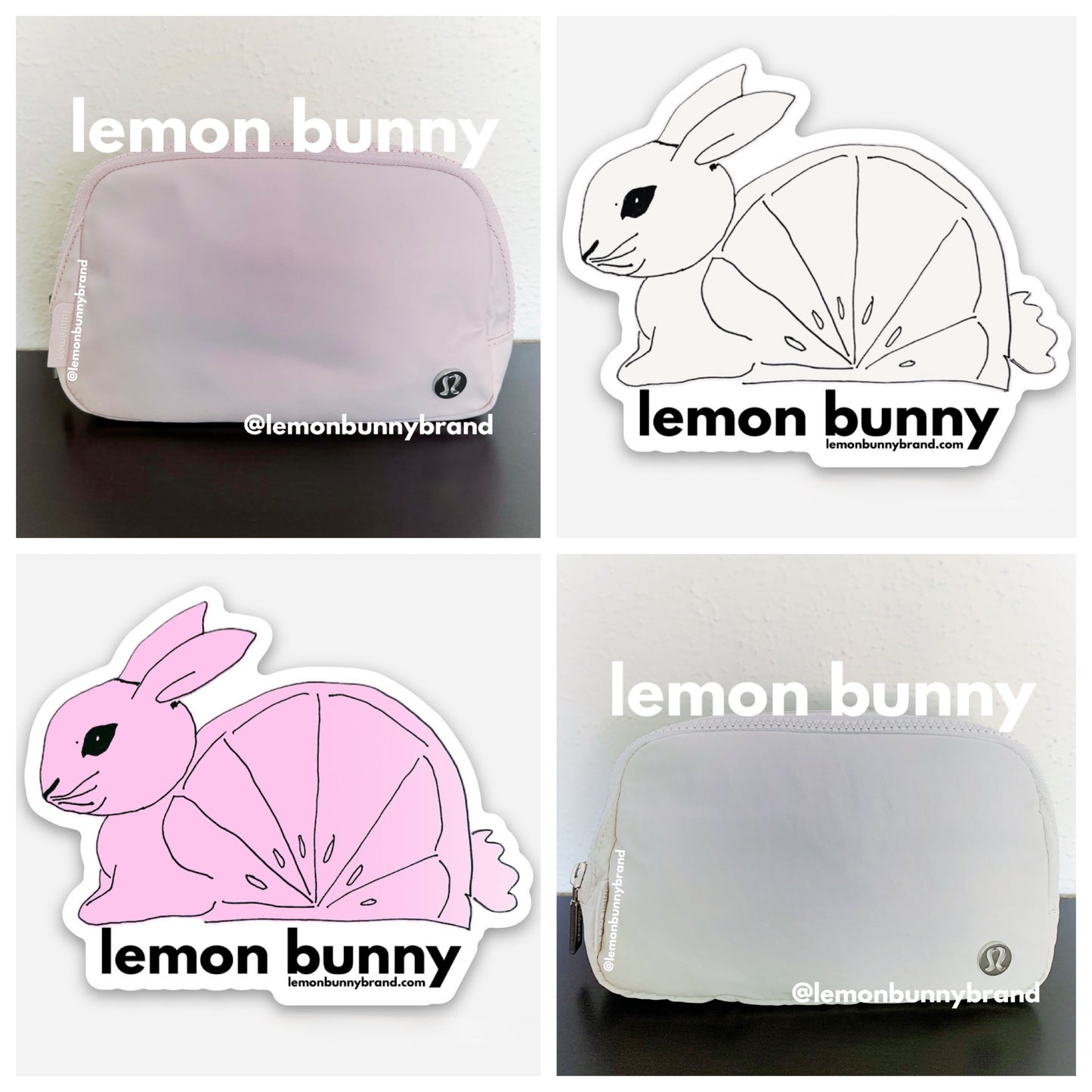 *lemon bunny Curated Bundle: 2 lululemon Everywhere Belt Bags in Flush Pink & White Opal