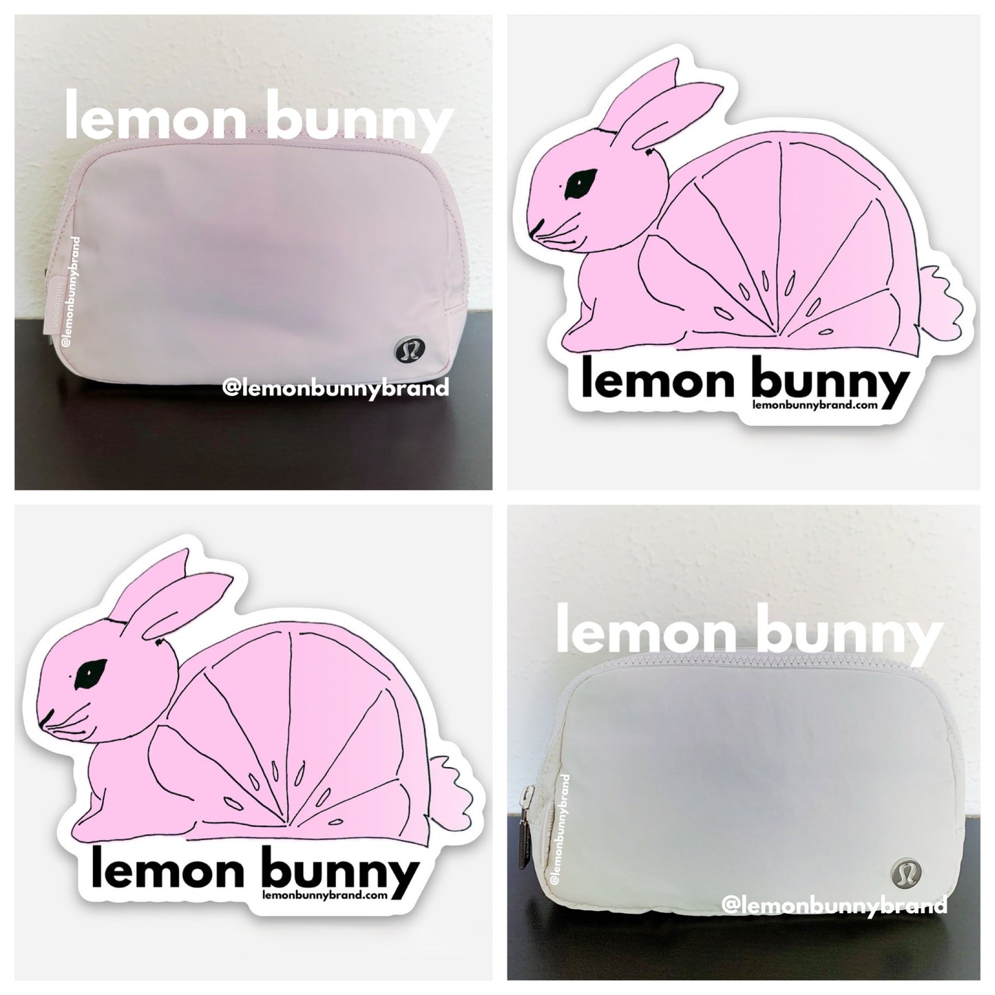 *lemon bunny Curated Bundle: 2 lululemon Everywhere Belt Bags in Flush Pink & White Opal