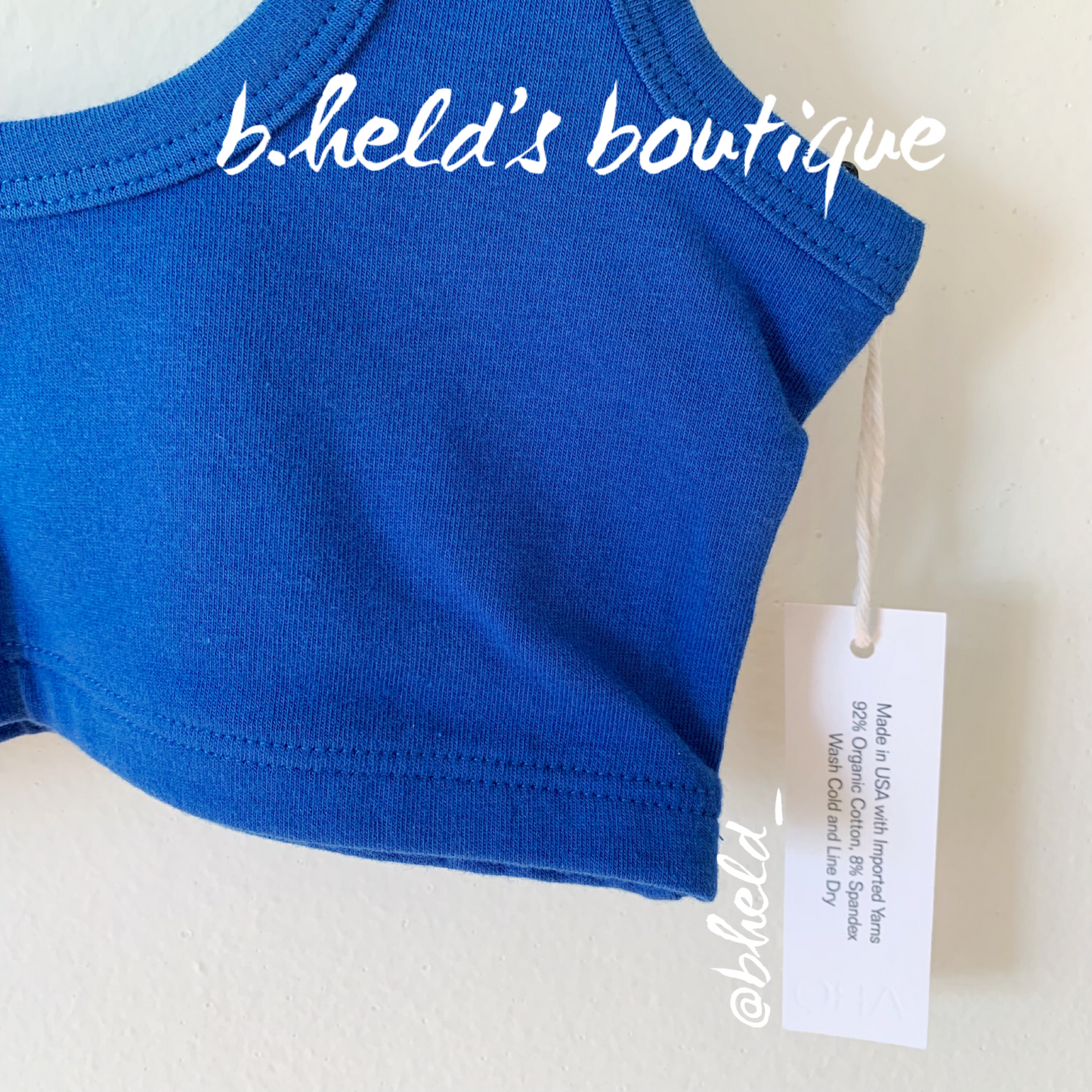 ARQ Wide Strap Bra in Cobalt, Size XS
