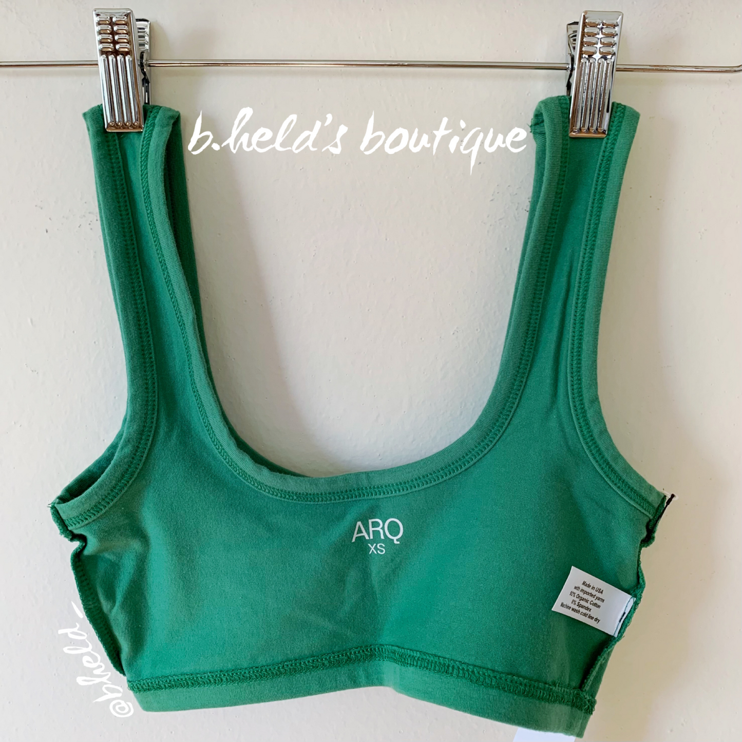 ARQ Wide Strap Bra in Verdant, Size XS