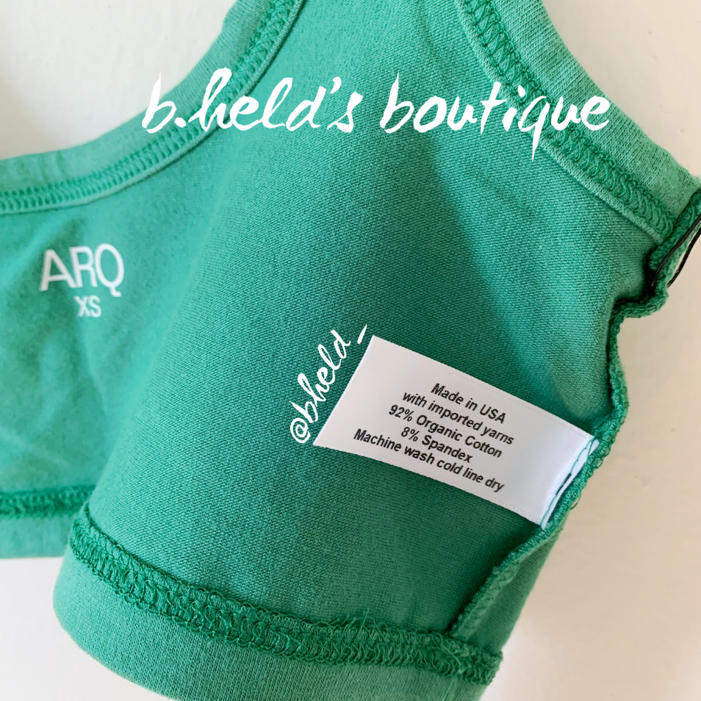 ARQ Wide Strap Bra in Verdant, Size XS