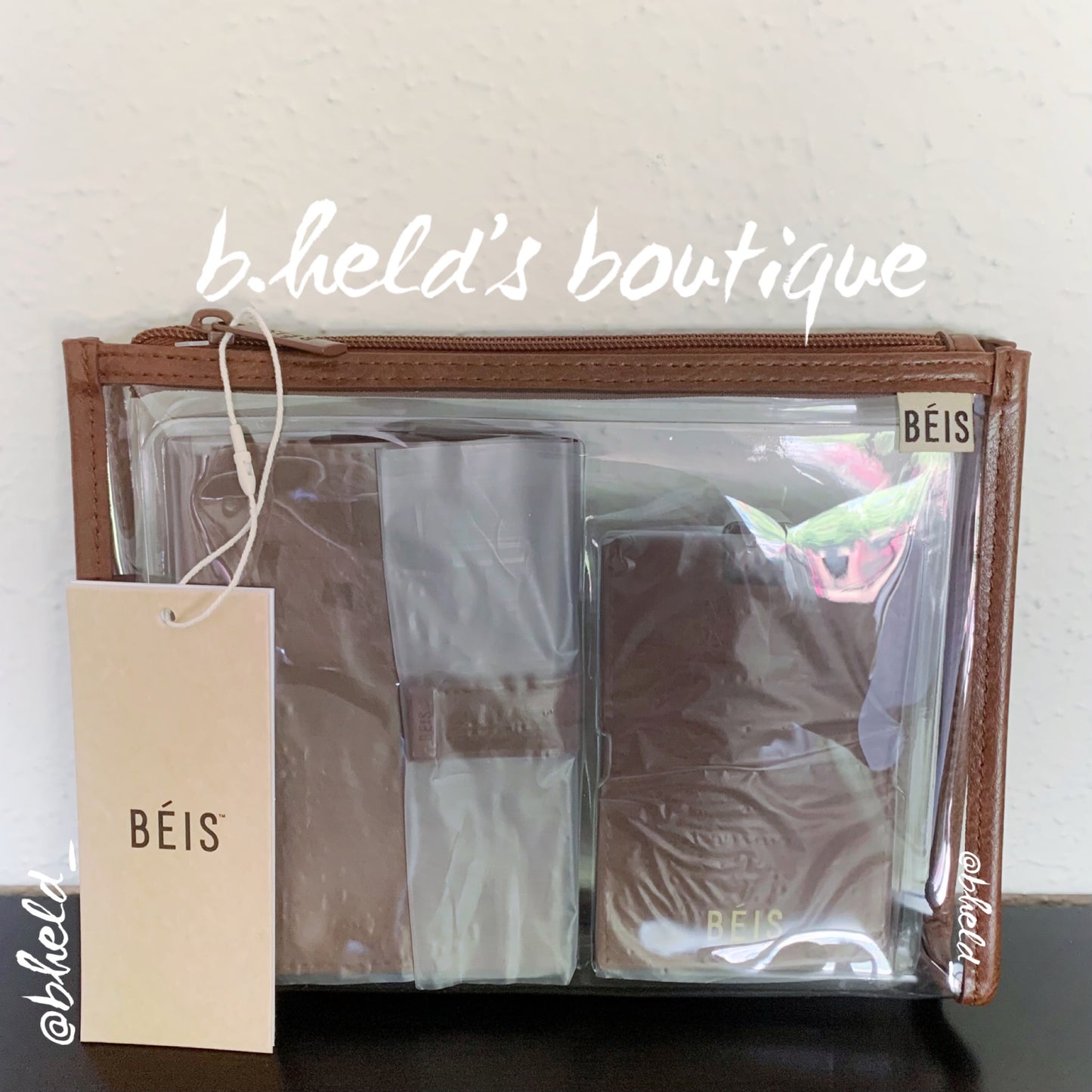 BÉIS The Passport & Luggage Tag Set in Maple, One Size