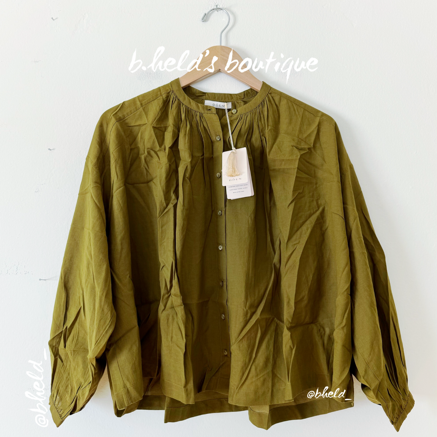 Dôen Jane Blouse in Pickle, Size XS