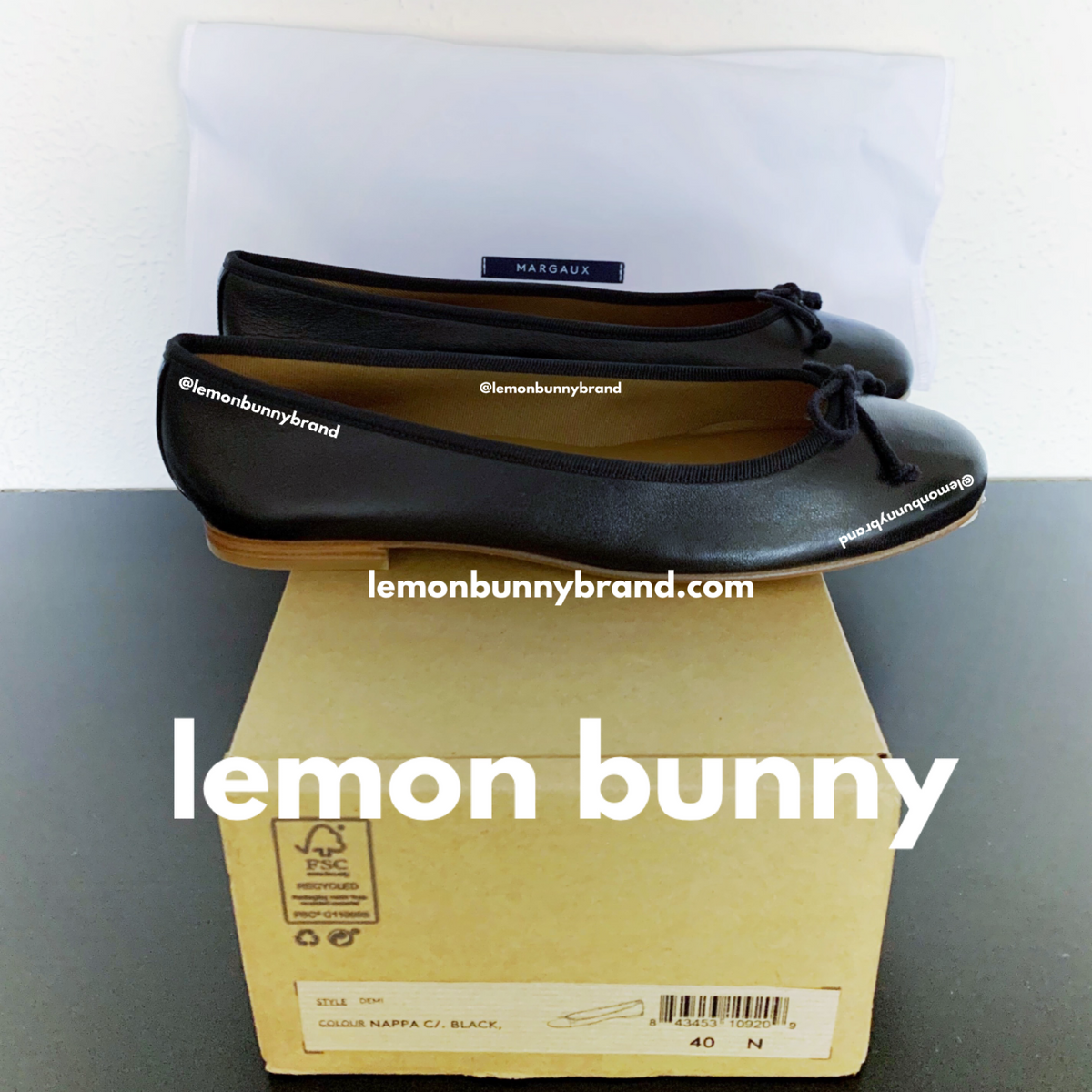 Margaux The Demi in Black Nappa Leather, EU Size 40 N