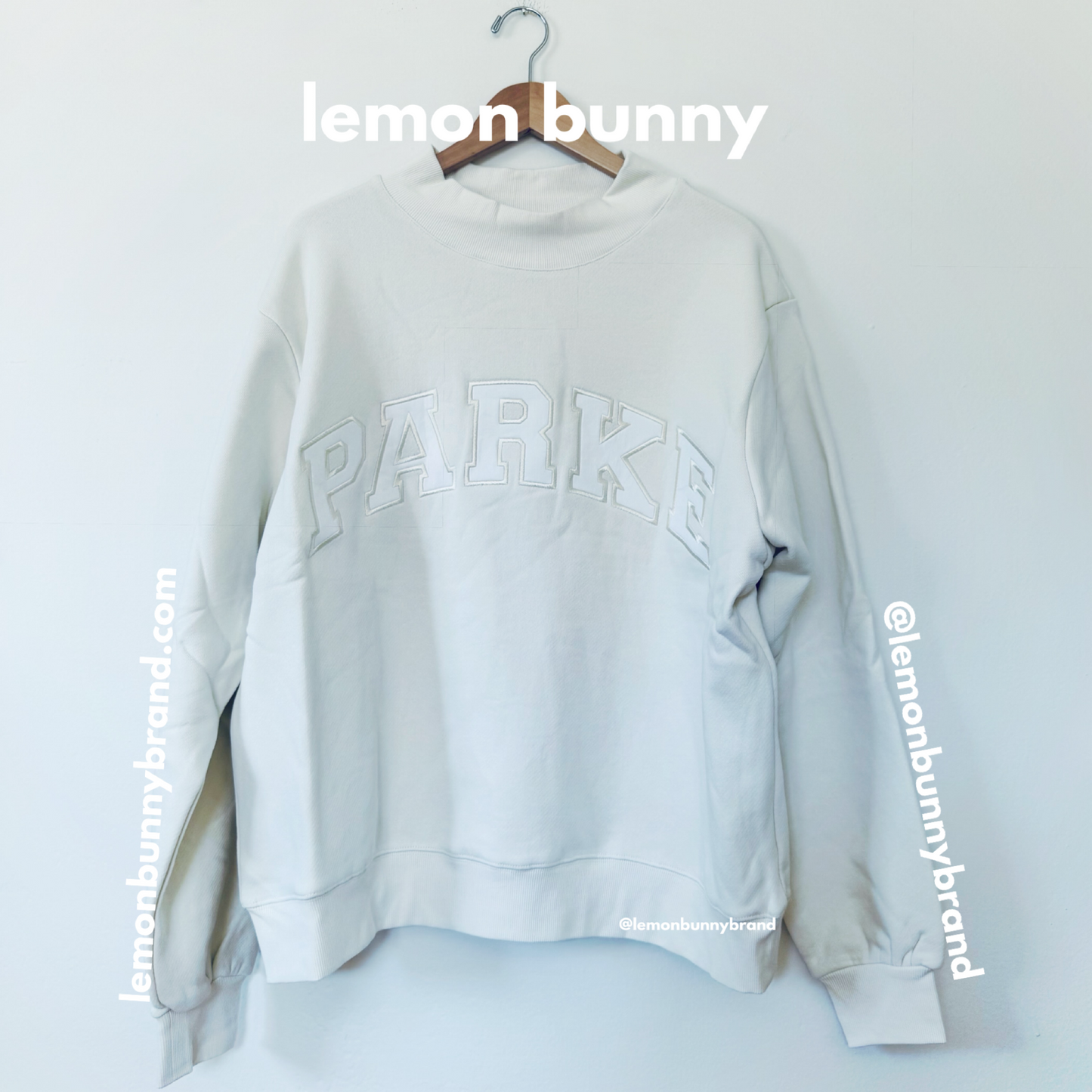 PARKE Heritage Bridal Varsity Mockneck in Cream, Size L/XL