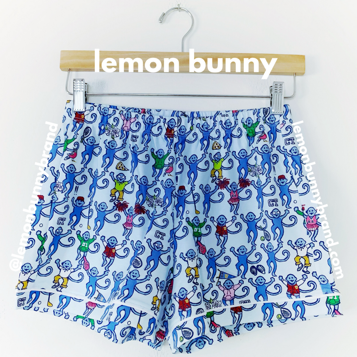 Roller Rabbit Greenwich Monkey Polo Pajamas in Blue, Size XS (Version 2)