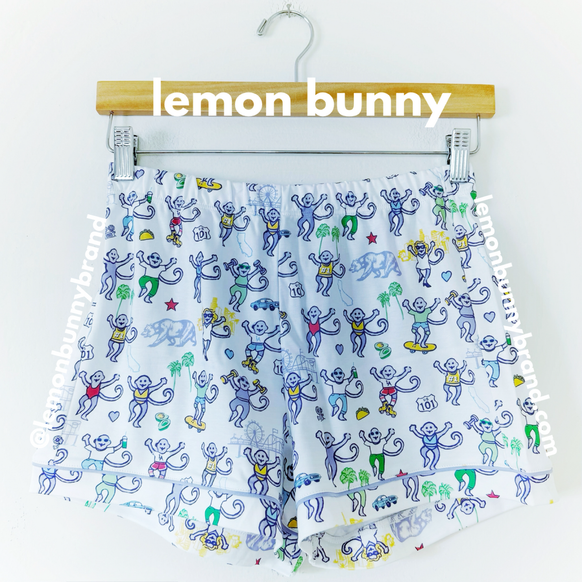 Roller Rabbit LA Monkey Polo Pajamas in White, Size XS (Version 2)