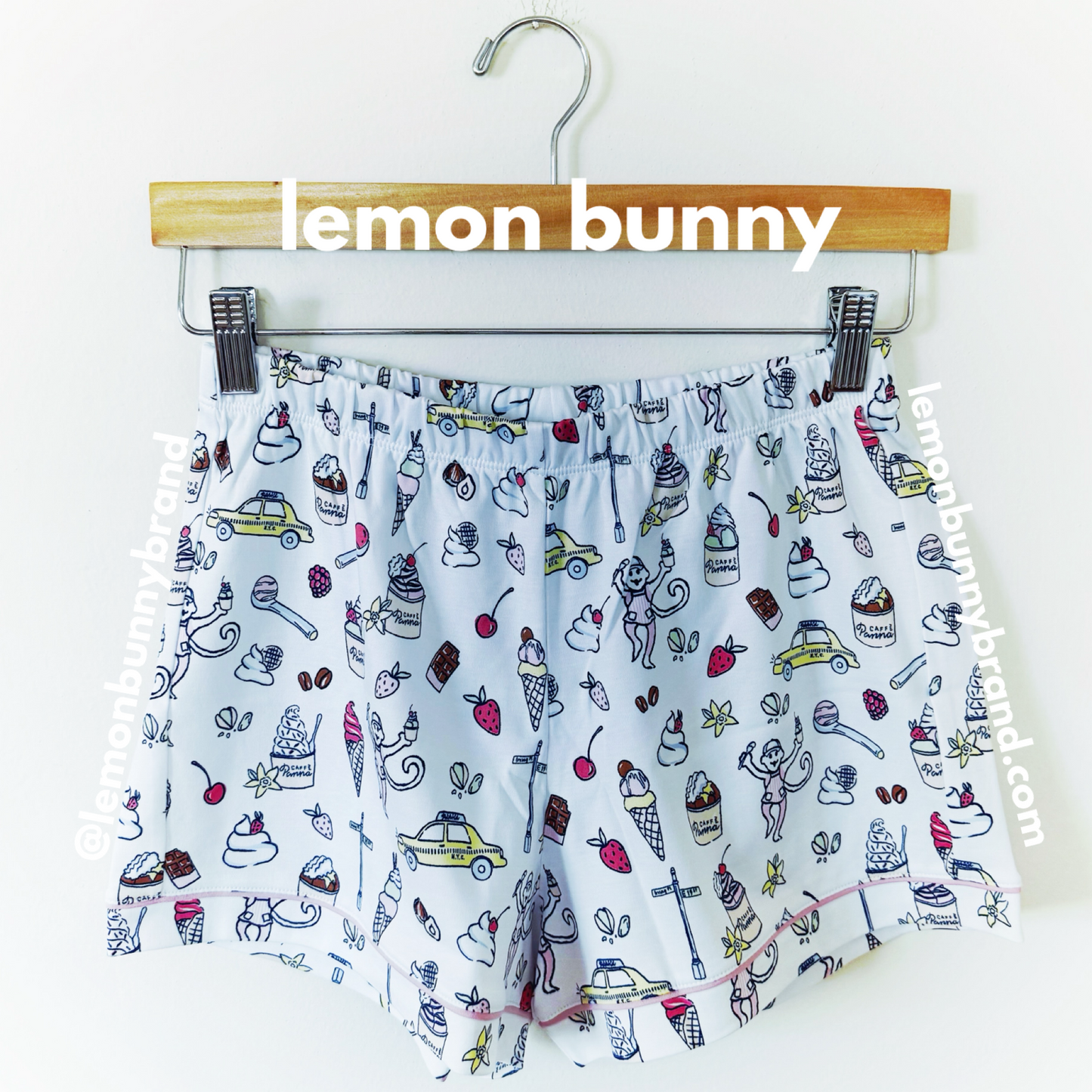Roller Rabbit x Caffè Panna Dulce De Monkey Polo Pajamas in Pistachio, Size XS
