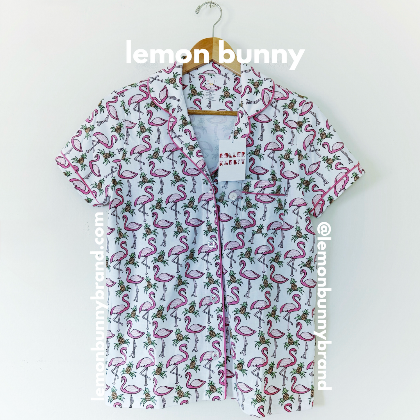 Roller Rabbit Freddy Flamingo Polo Pajamas in Pink, Size S
