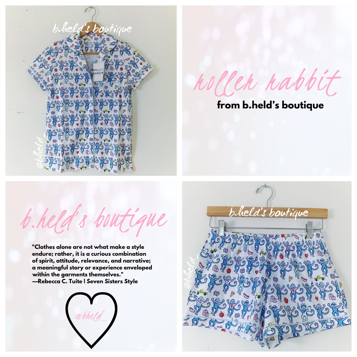 Roller Rabbit New York Monkey Polo Pajamas in Blue, Size XS