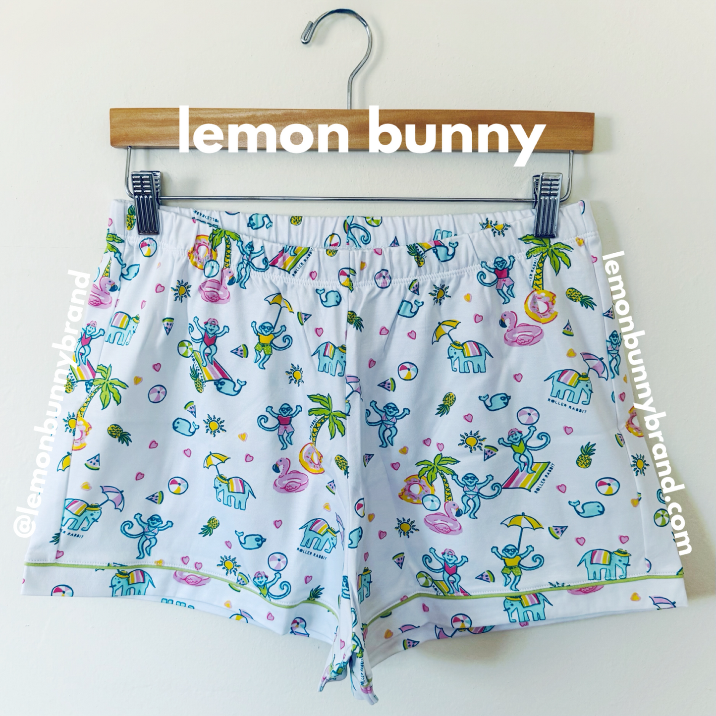 Roller Rabbit Pool Party Polo Pajamas in White, Size M (Version 1)