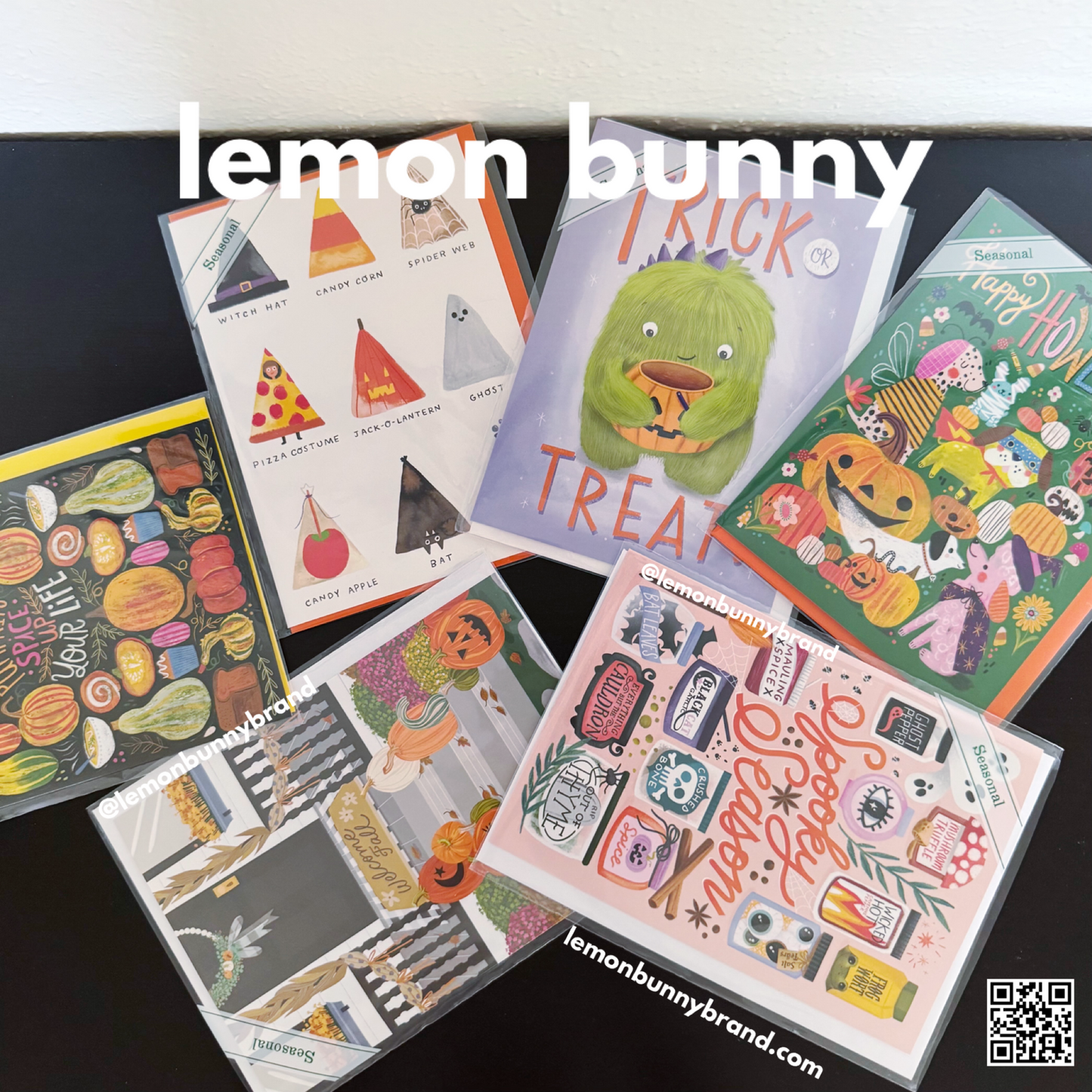 Trader Joe’s Set of 6 Halloween / Fall Greeting Cards with Envelopes