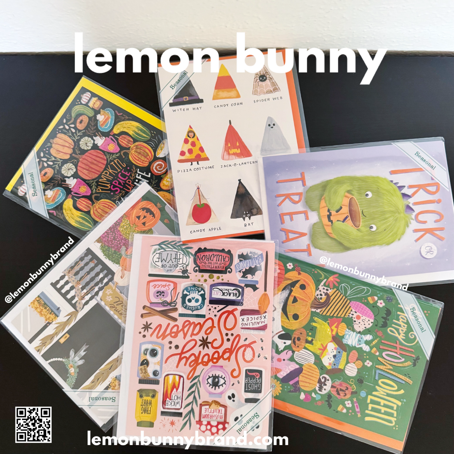 Trader Joe’s Set of 6 Halloween / Fall Greeting Cards with Envelopes