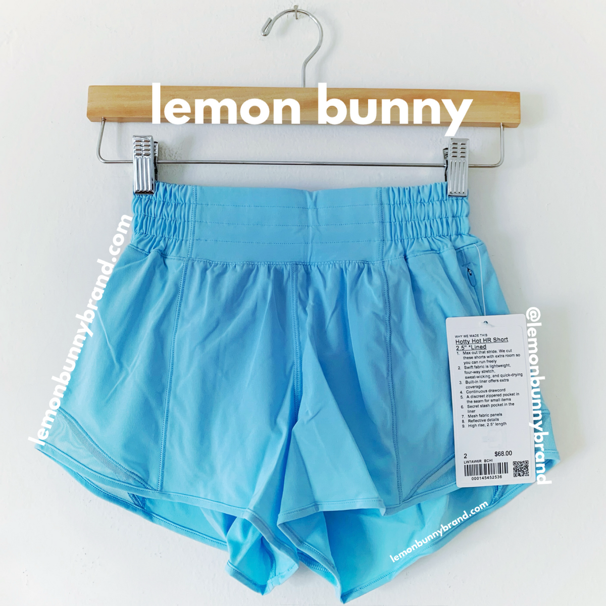 lululemon Hotty Hot High-Rise Lined Short 2.5" in Blue Chill, Size 2