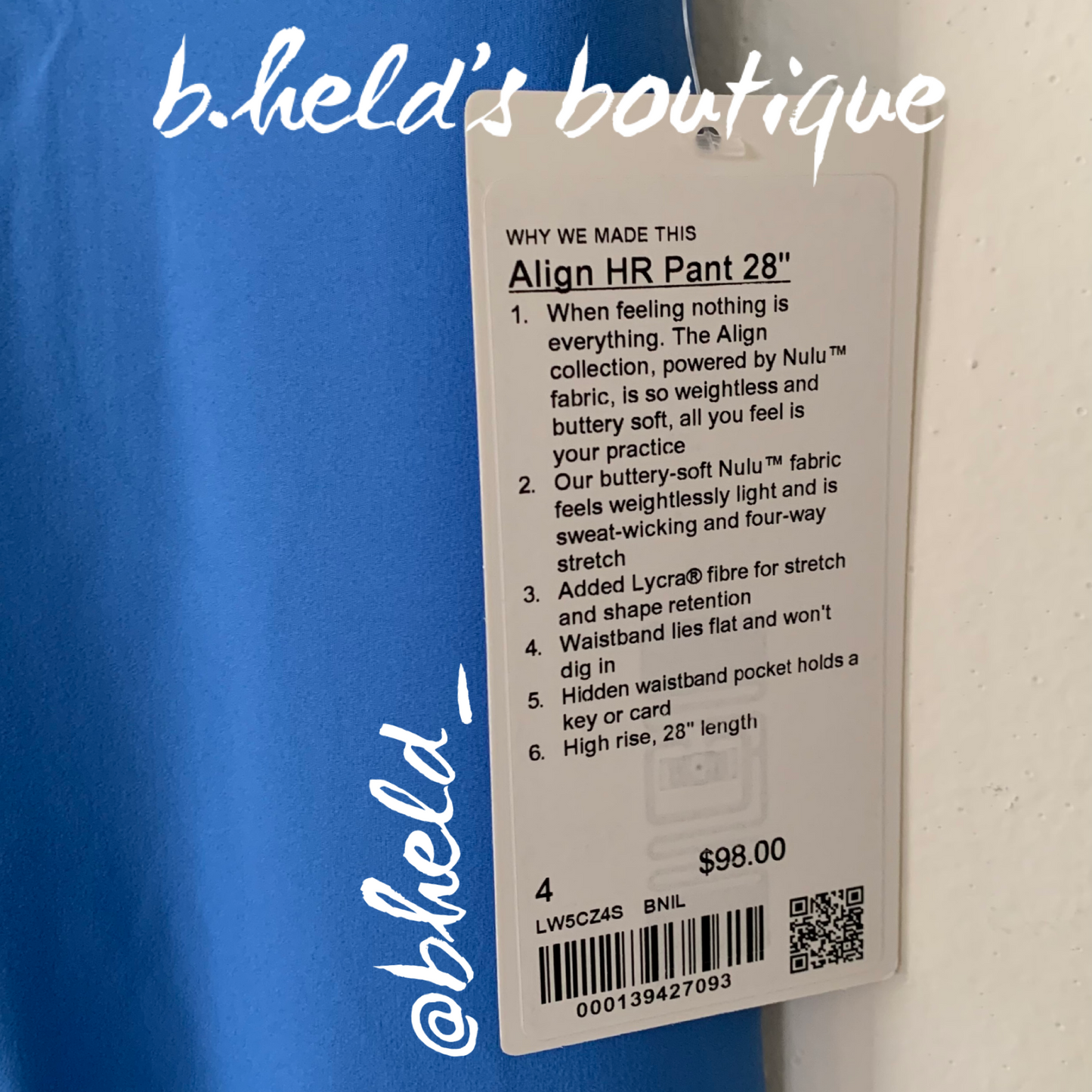 lululemon Align High-Rise Pant 28" in Blue Nile, Size 4 (Single-Lined)