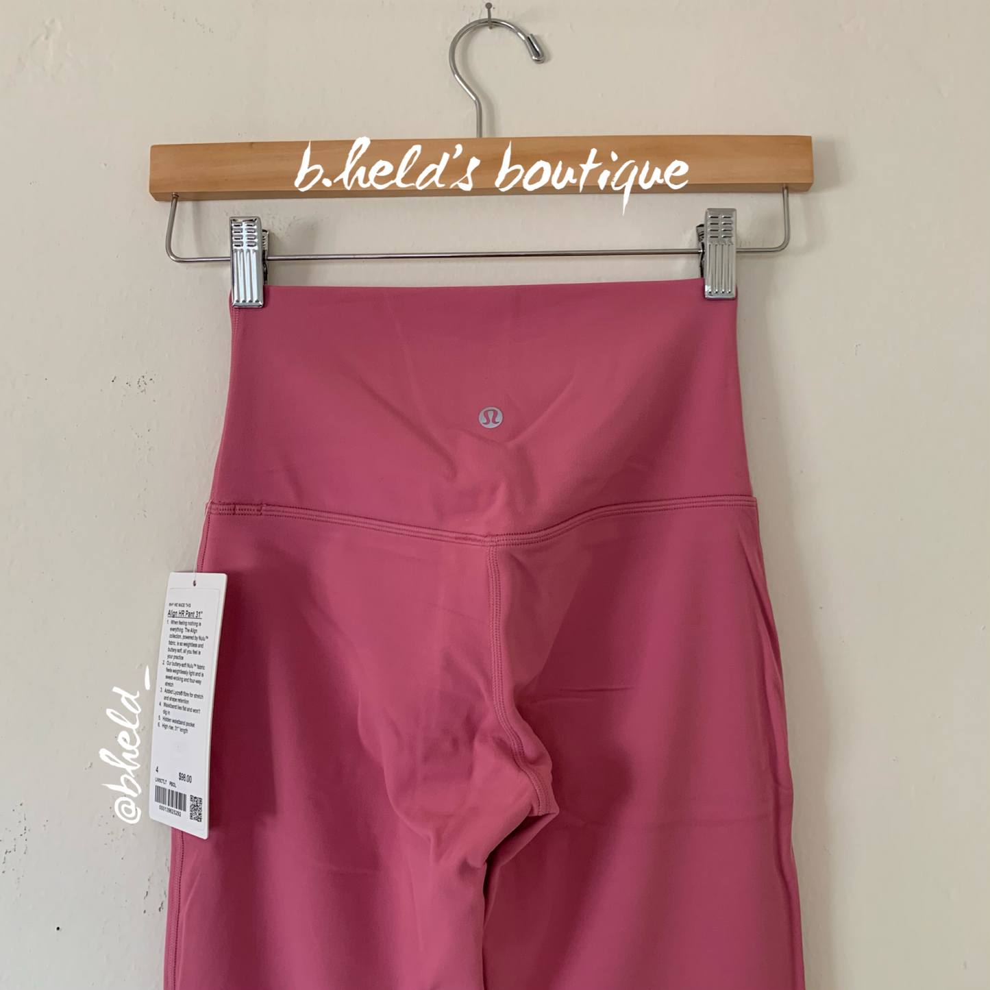 lululemon Align High-Rise Pant 31" in Pink Blossom, Size 4 (Double-Lined)