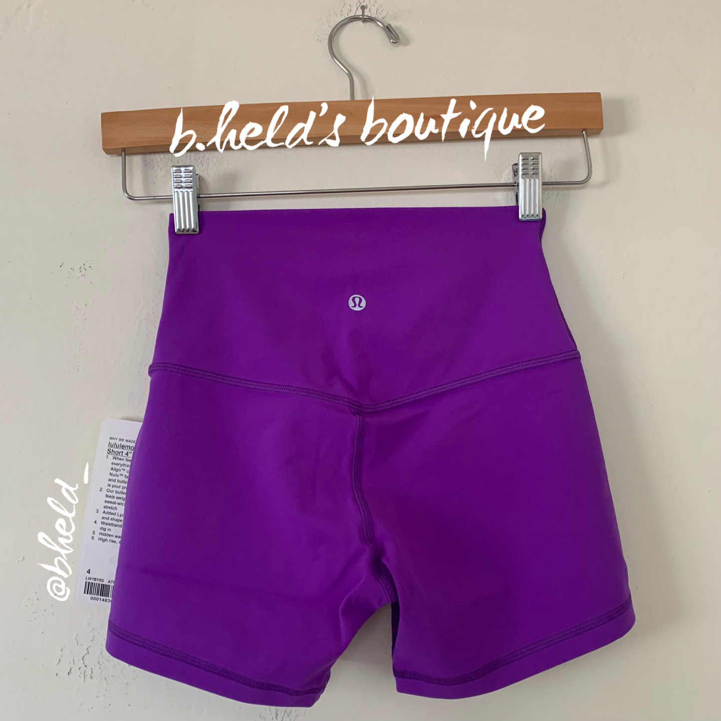 lululemon Align High-Rise Short 4" in Atomic Purple, Size 4 (Single-Lined)