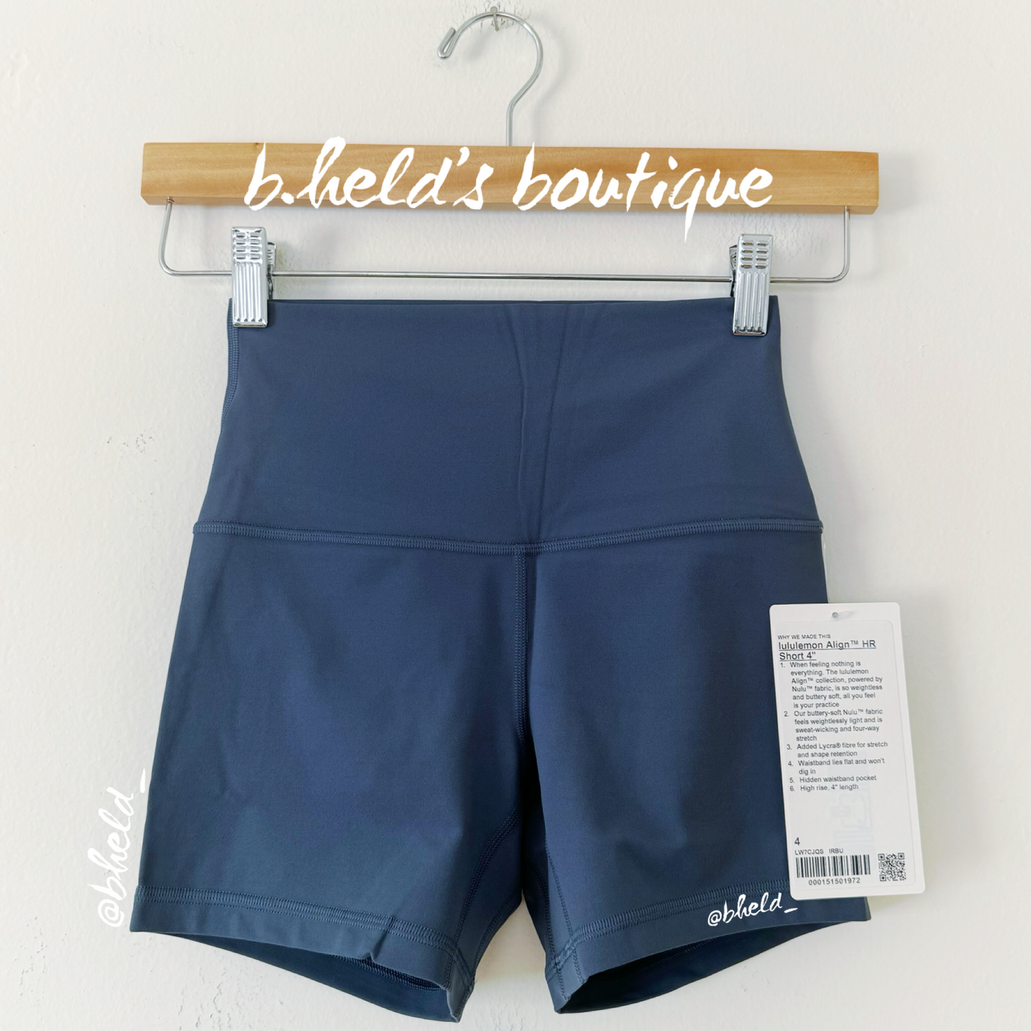 lululemon Align High-Rise Short 4" in Iron Blue, Size 4 (Single-Lined)