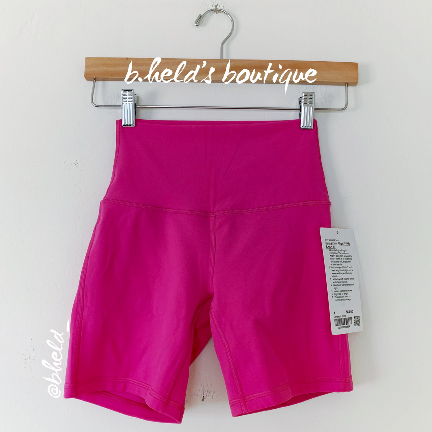 lululemon Align High-Rise Short 6" in Sonic Pink, Size 4 (Double-Lined)