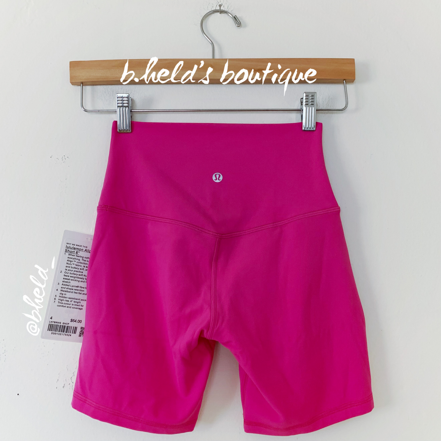 lululemon Align High-Rise Short 6" in Sonic Pink, Size 4 (Double-Lined)