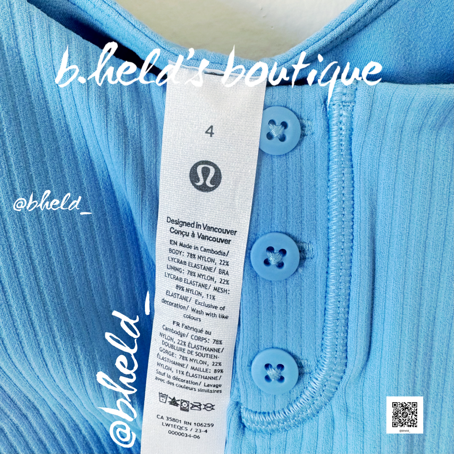 lululemon Align Ribbed Henley Tank Top in Aero Blue, Size 4