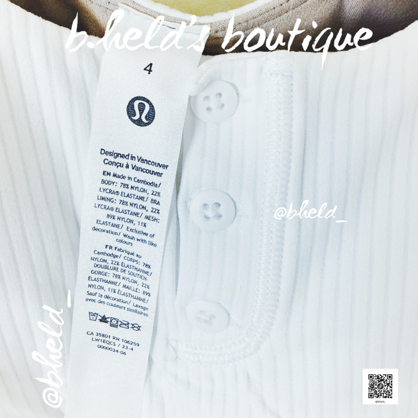 lululemon Align Ribbed Henley Tank Top in White, Size 4