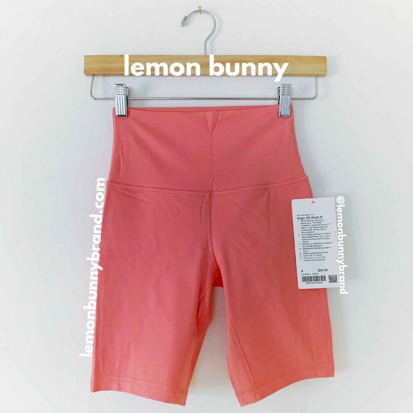 lululemon Align High-Rise Short 8" in Raspberry Cream, Size 4 (Double-Lined)