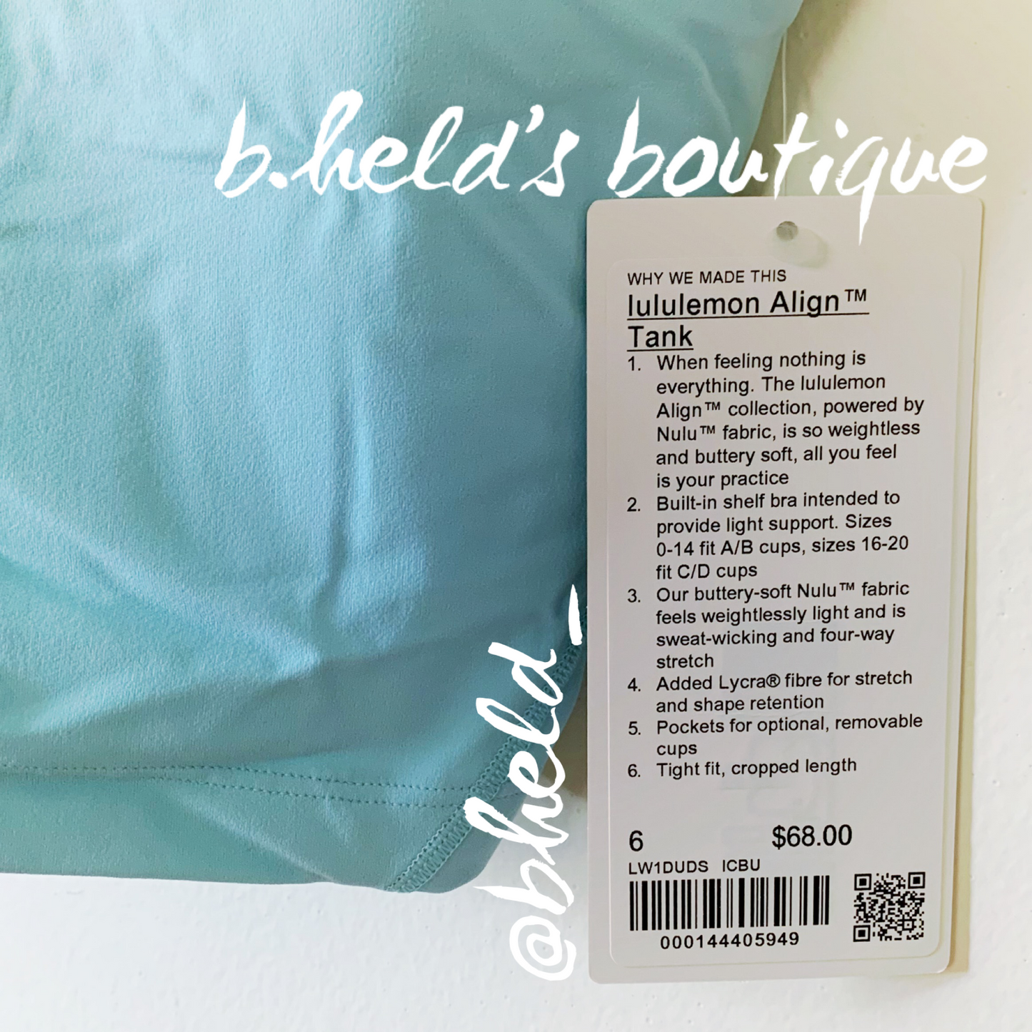 lululemon Align Tank Top in Icing Blue, Size 6