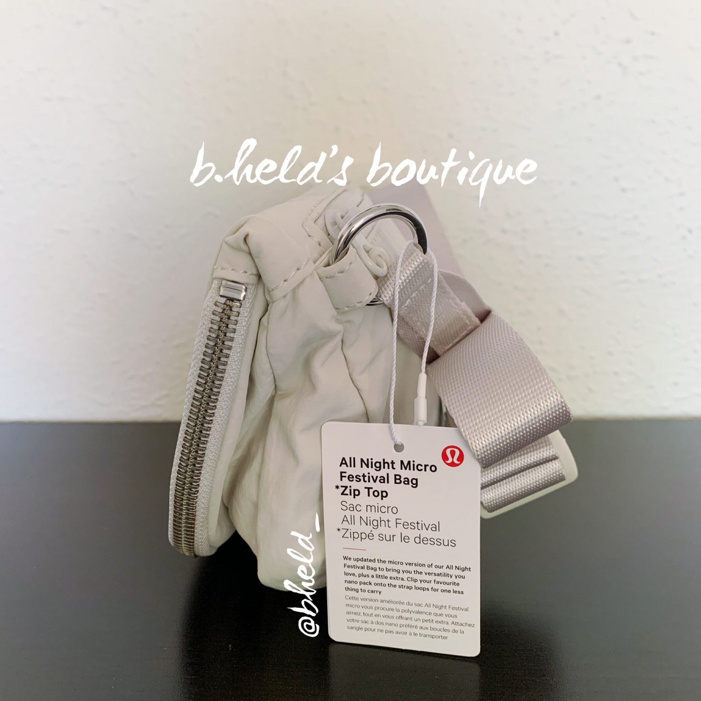 lululemon All Night Festival Bag *Zip Top *Micro in White Opal, One Size