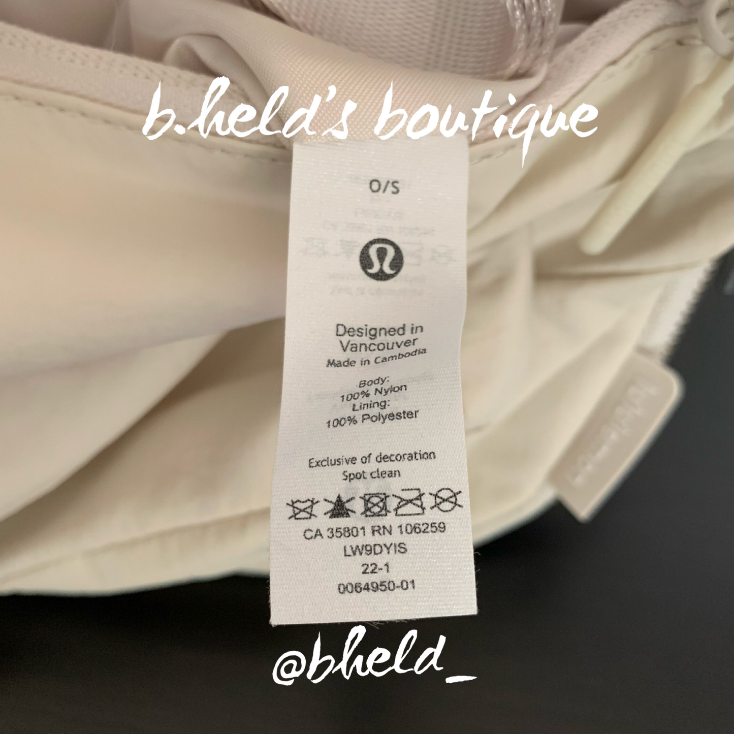 lululemon All Night Festival Bag *Zip Top *Micro in White Opal, One Size