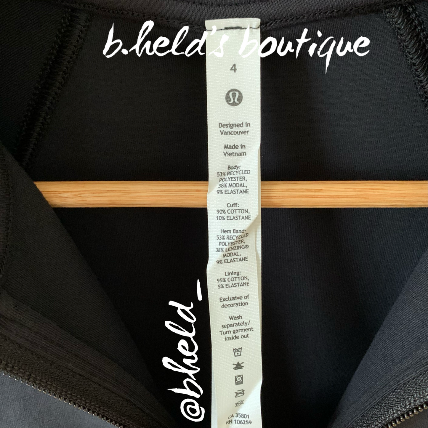 lululemon Brushed Softstreme Funnel-Neck Zip Up in Black, Size 4