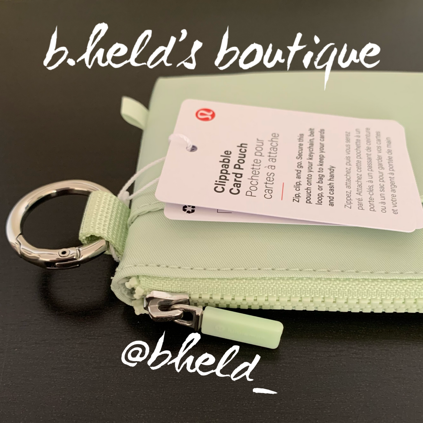 lululemon Clippable Card Pouch Wallet in Kohlrabi Green/Pistachio, One Size