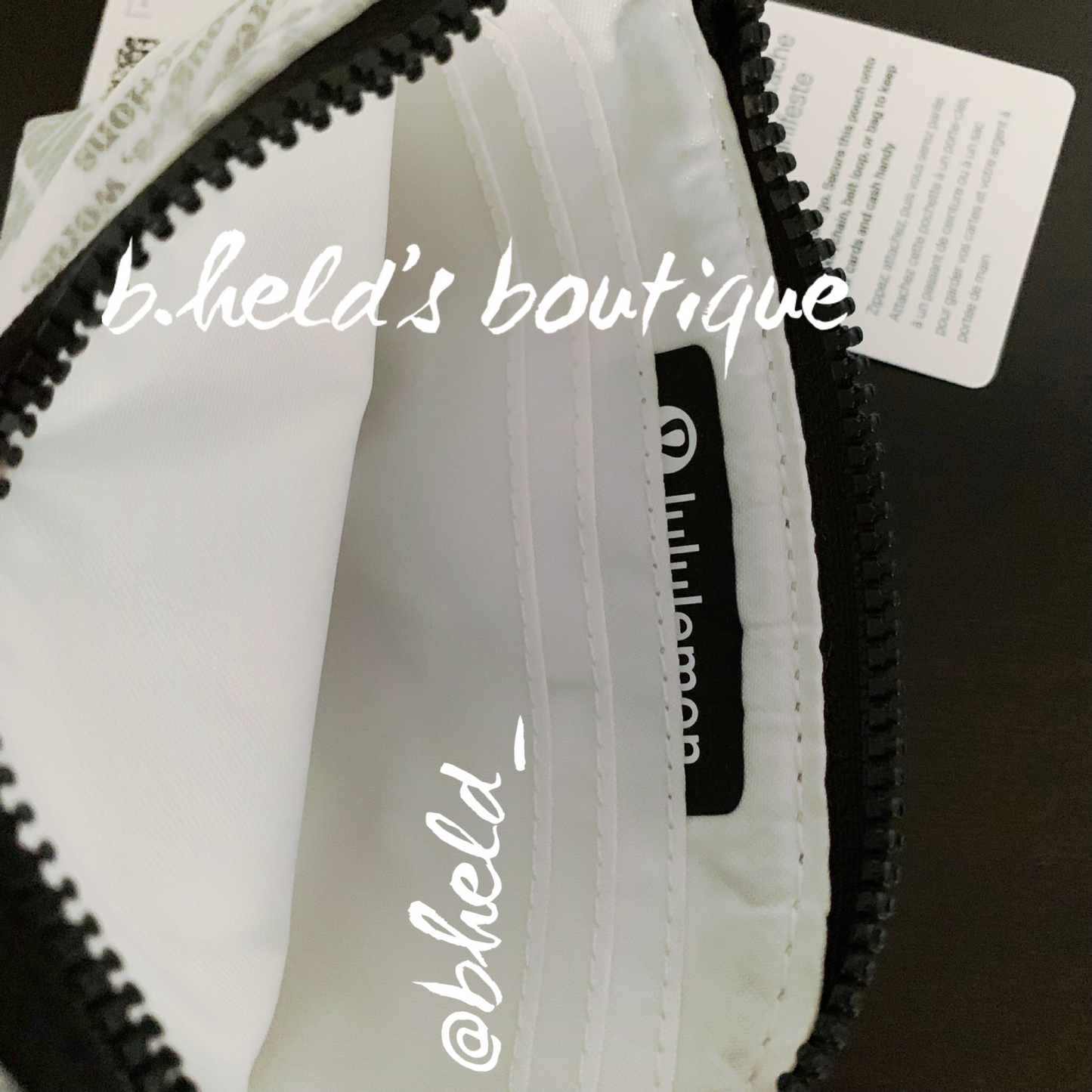 lululemon Clippable Card Pouch Wallet *Manifesto Print in White/Black, One Size