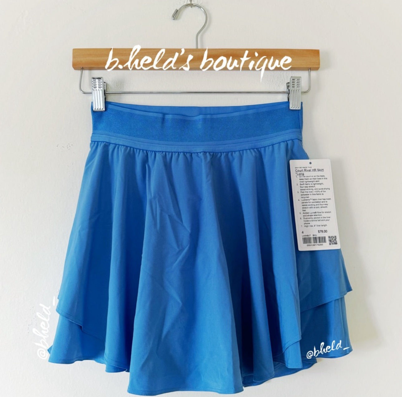 lululemon Court Rival High-Rise Skirt *Long in Blue Nile, Size 4