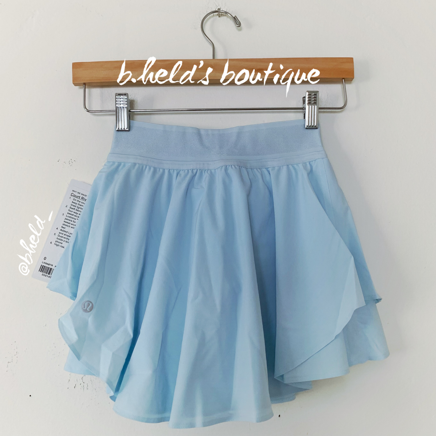 lululemon Court Rival High-Rise Skirt in Powder Blue, Size 0