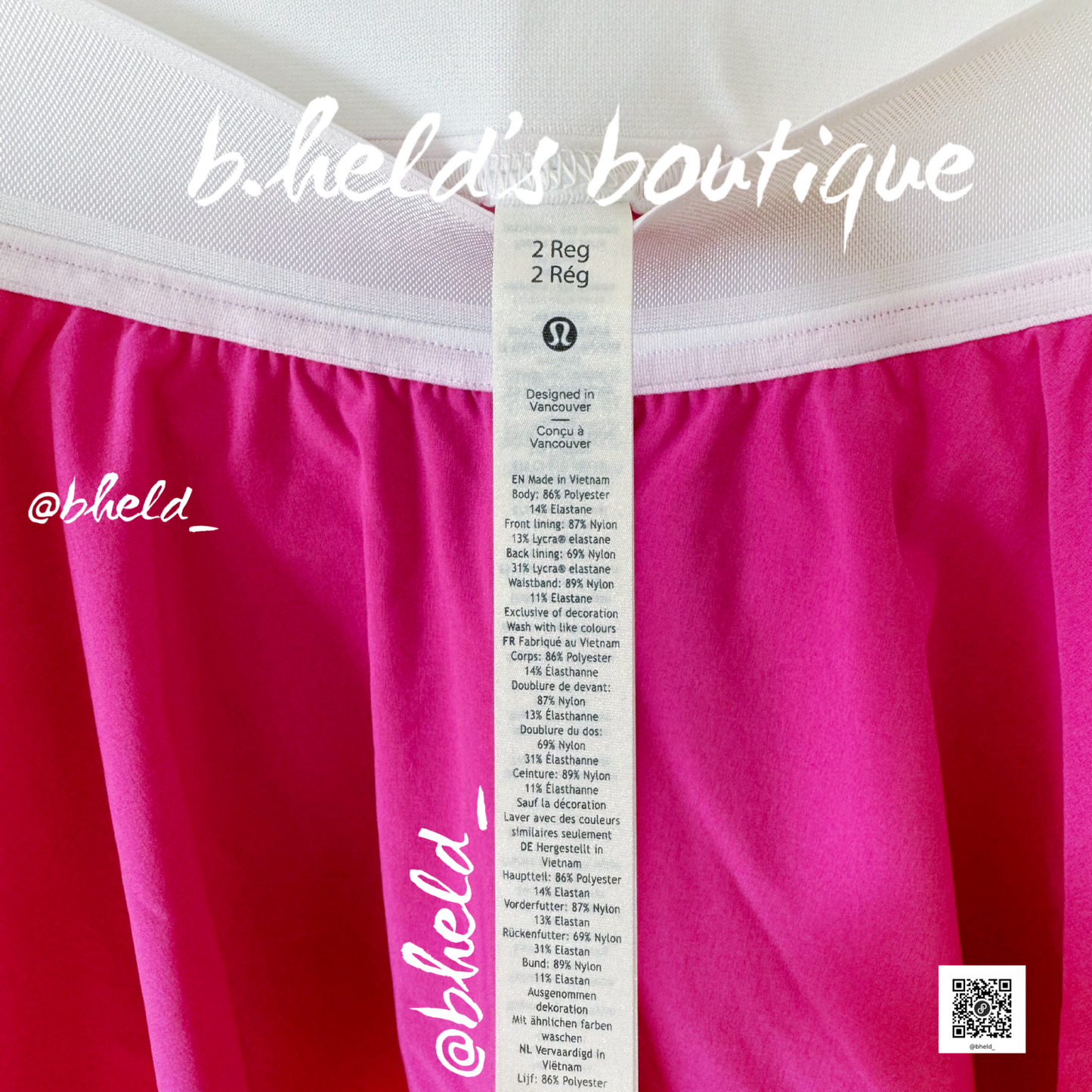 lululemon Court Rival High-Rise Skirt in Sonic Pink, Size 2