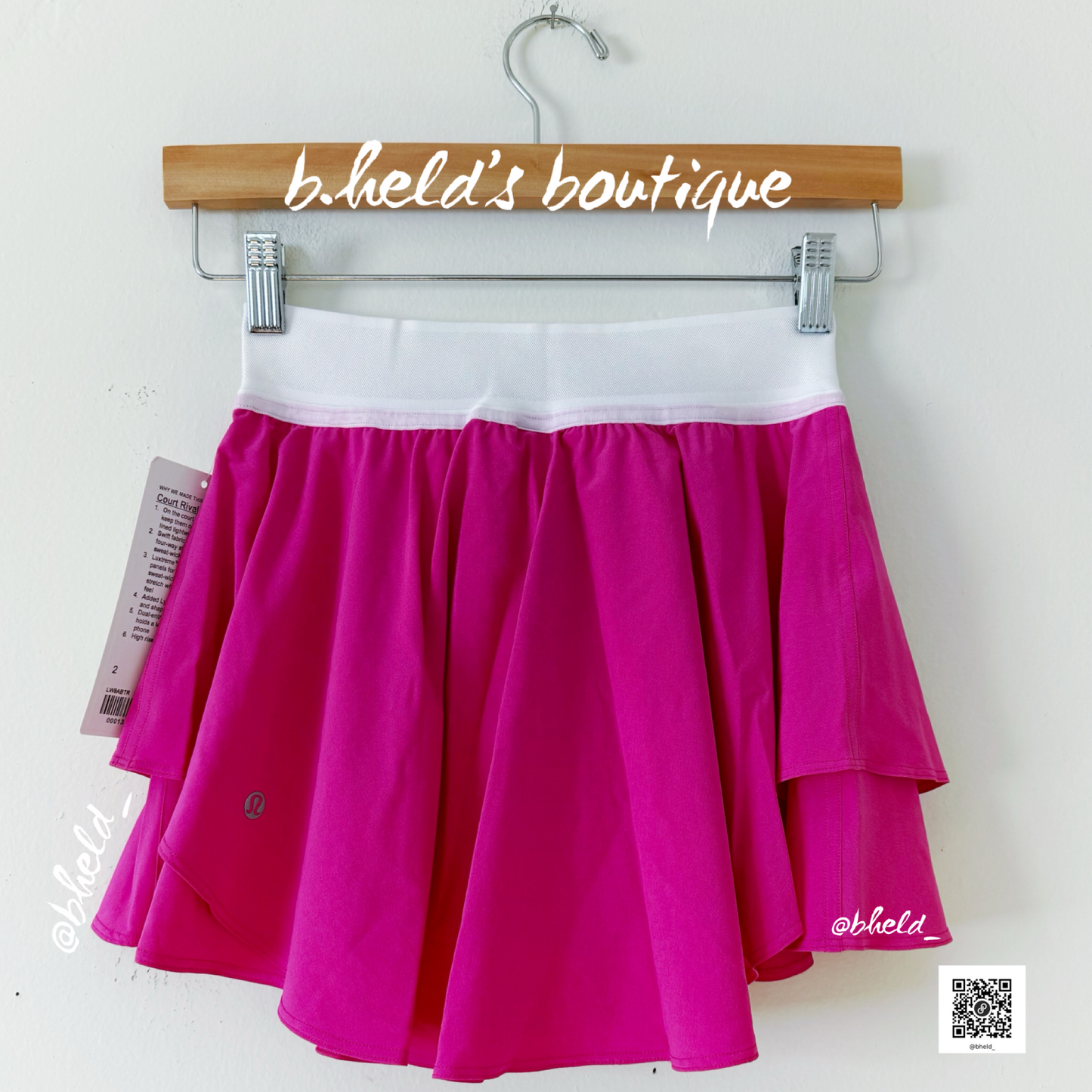 lululemon Court Rival High-Rise Skirt in Sonic Pink, Size 2