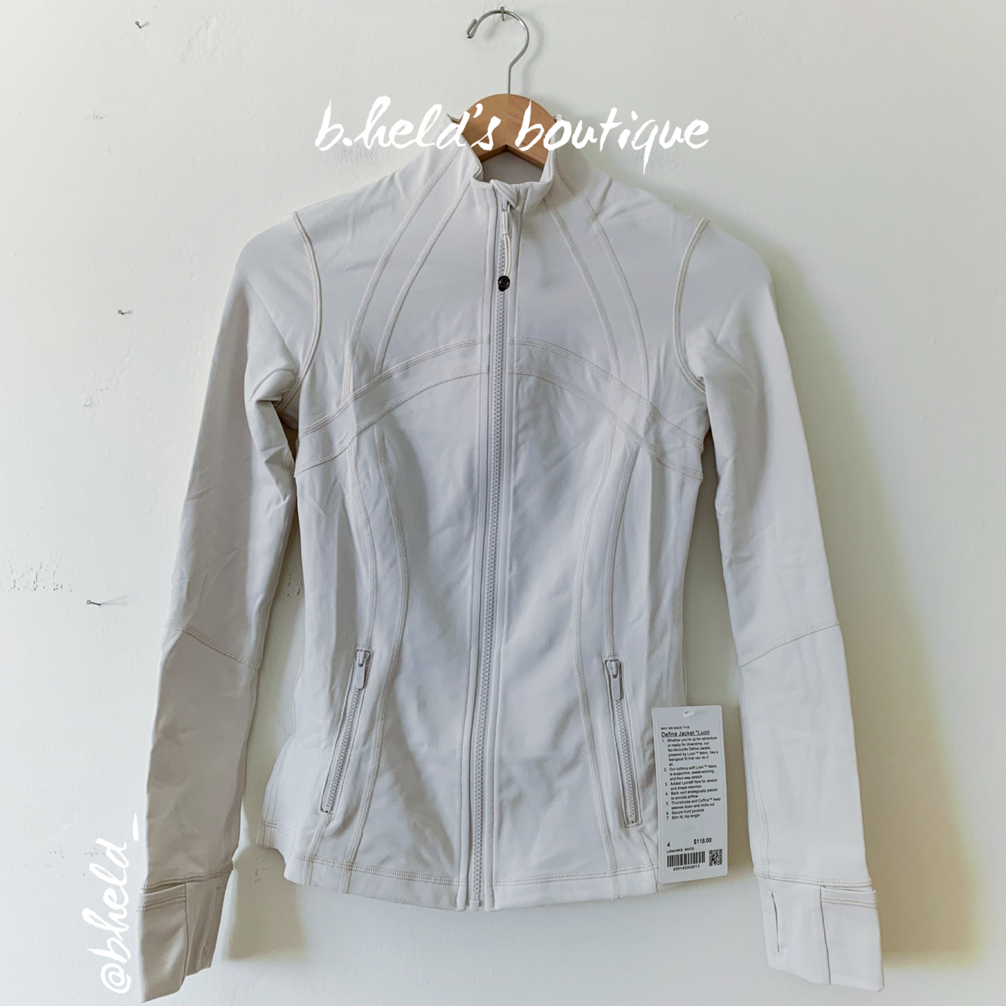 lululemon Define Jacket *Luon in White Opal, Size 4